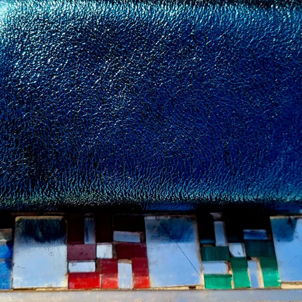 Rainbow metallic leather pouch - small