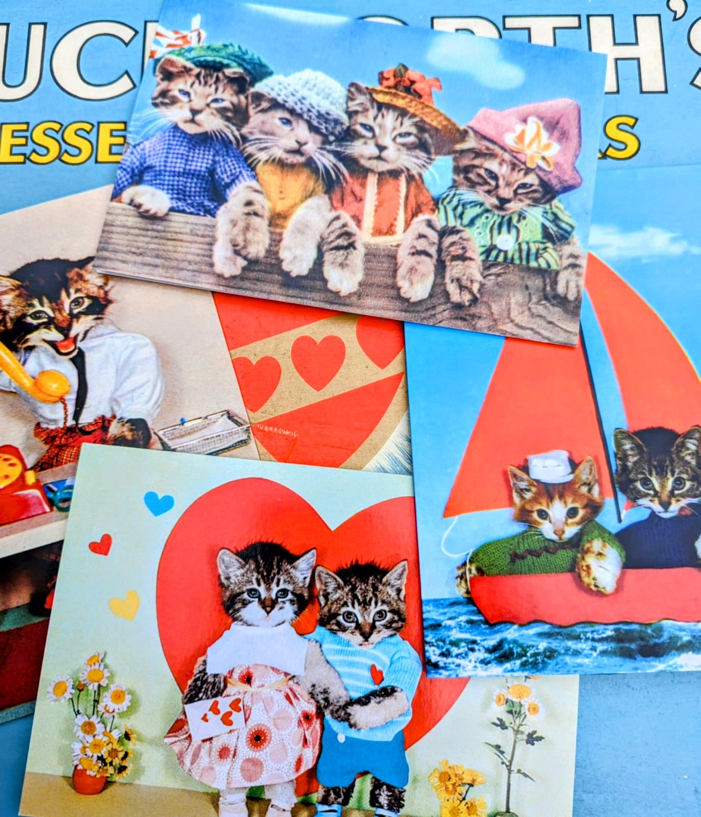 Super kitsch classics! Gorgeous feline cards to bring joy to your mad cat loving pals!
Set of 4 cards
17cm x 12cm