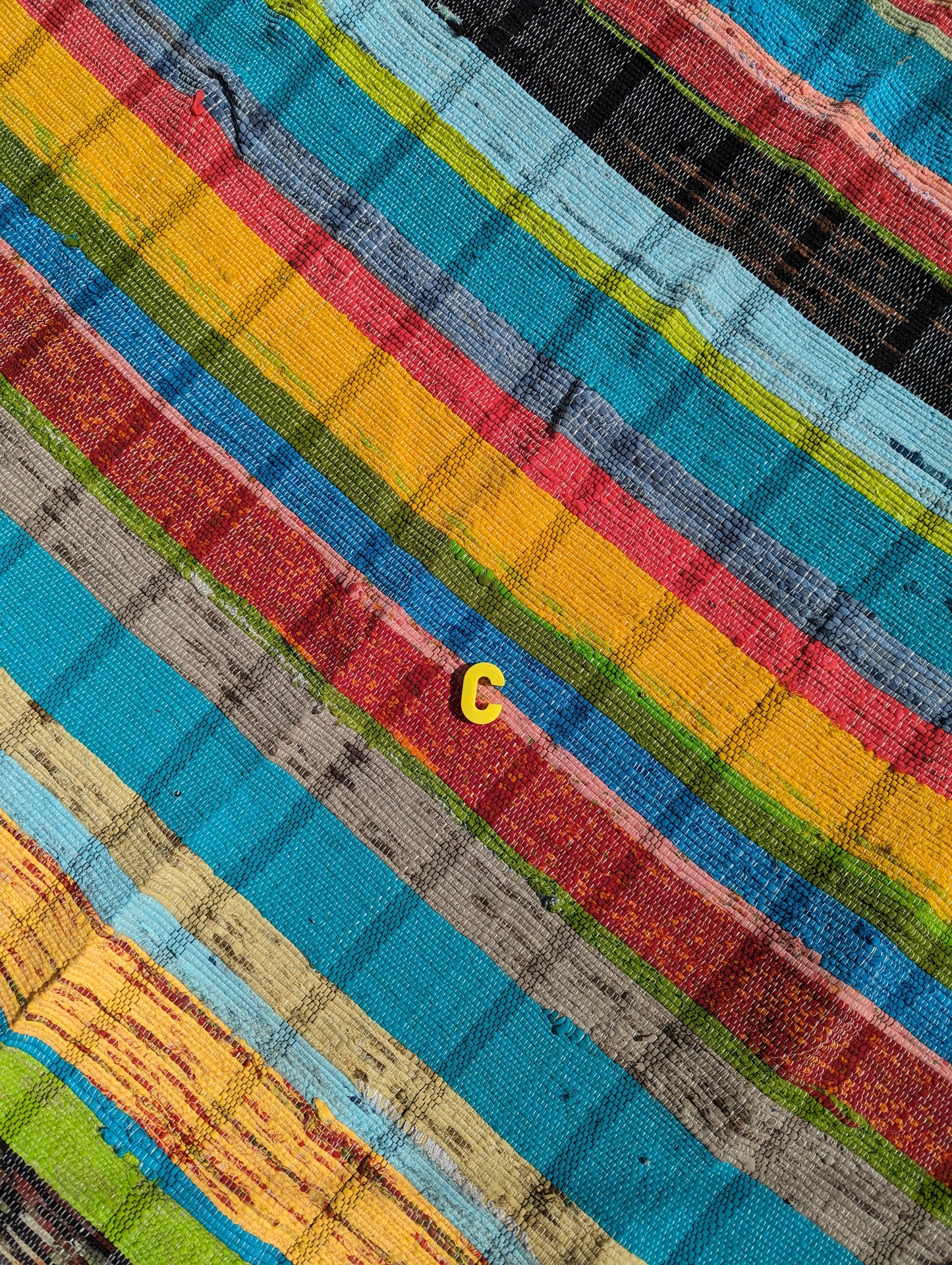 Recycled striped chindi rugs, pastel brights