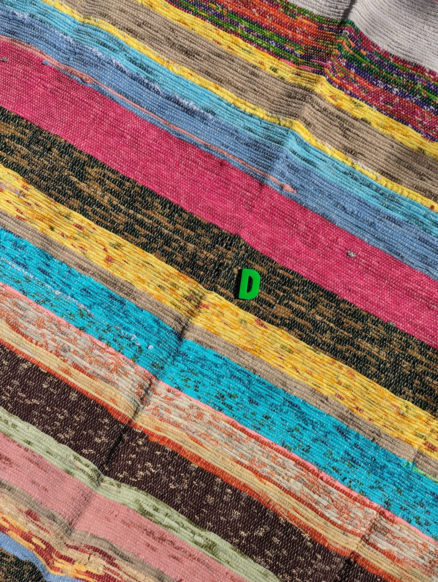 Recycled striped chindi rugs, pastel brights
