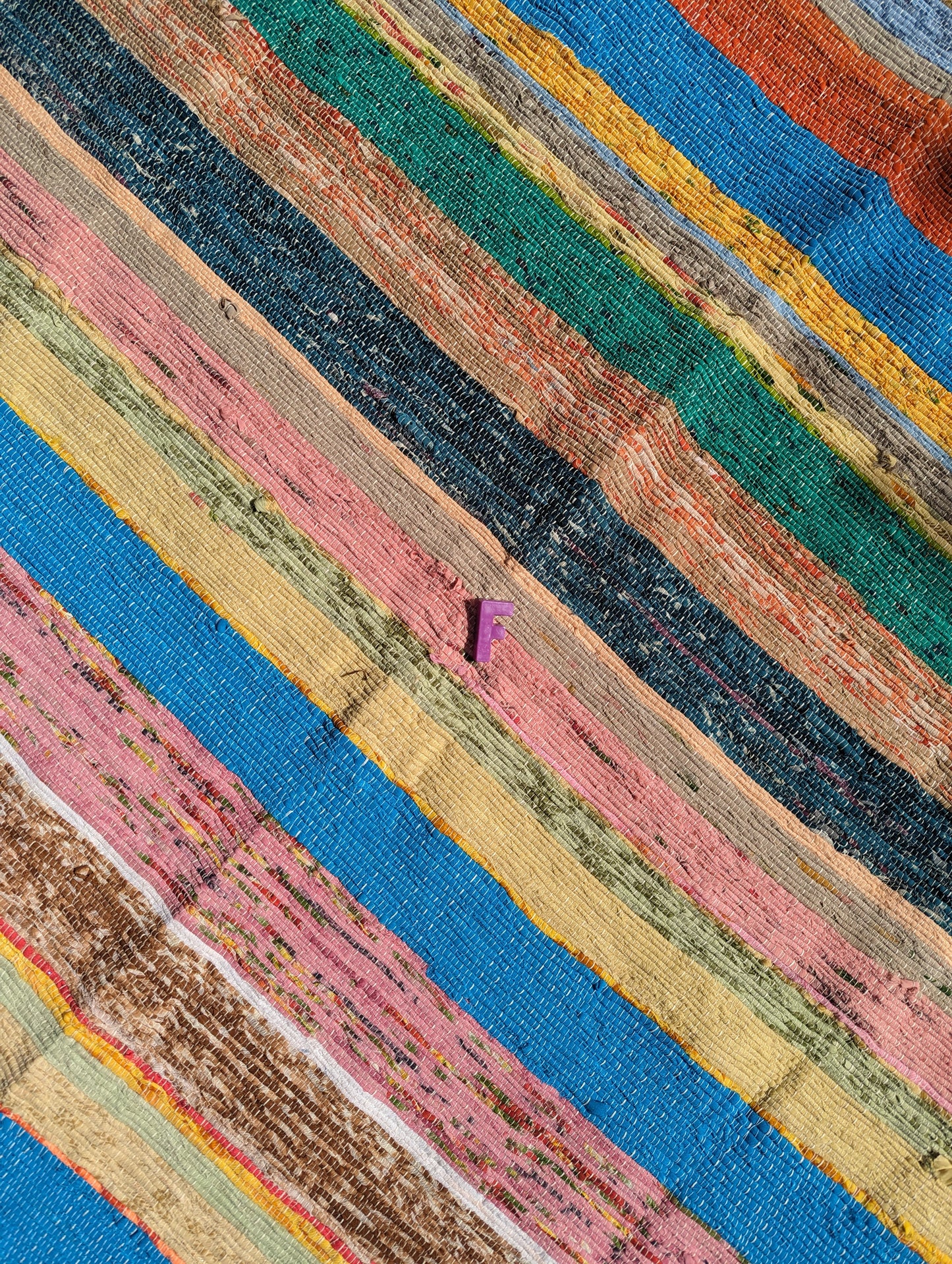 Recycled striped chindi rugs, pastel brights