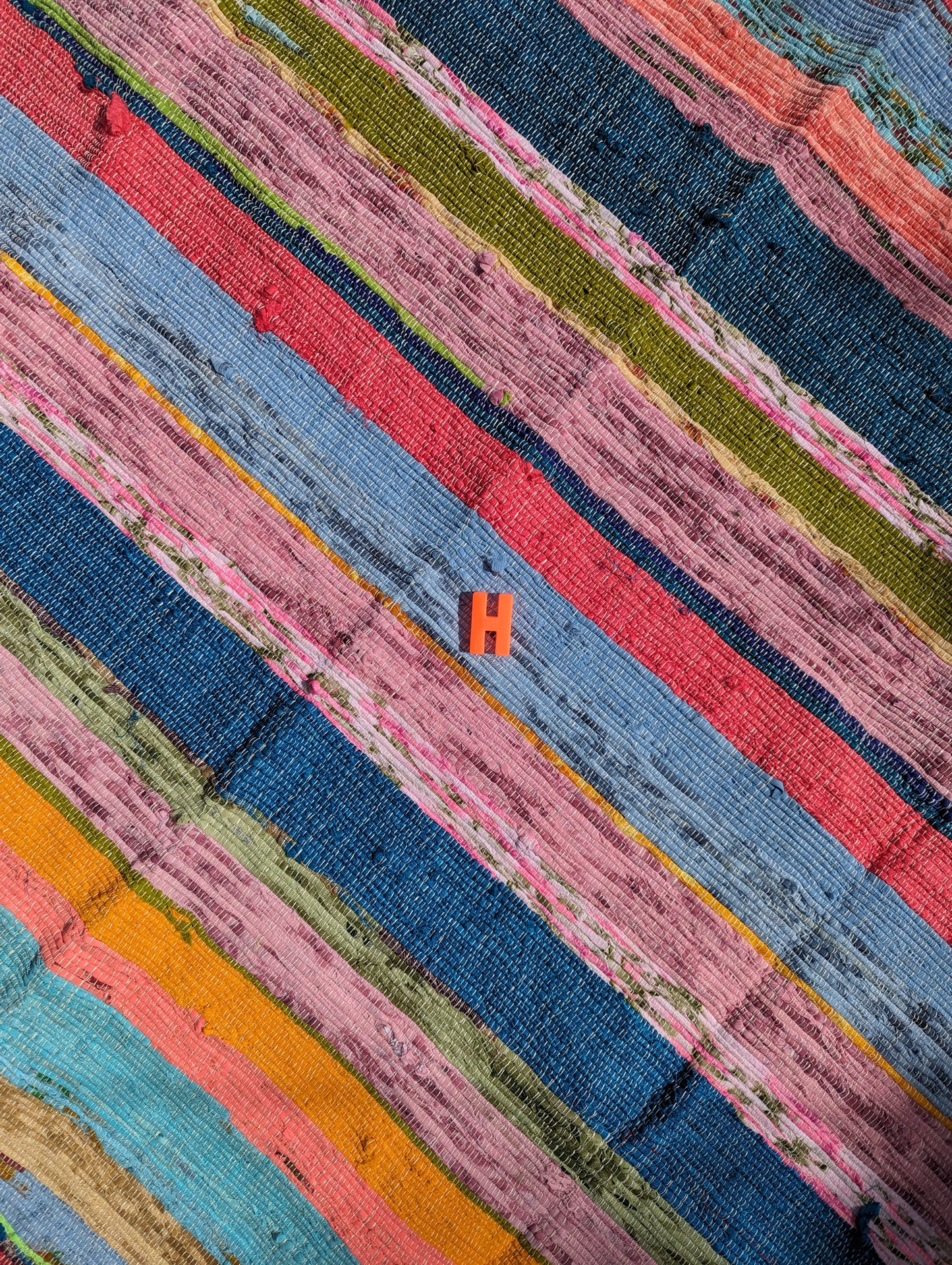 Recycled striped chindi rugs, pastel brights