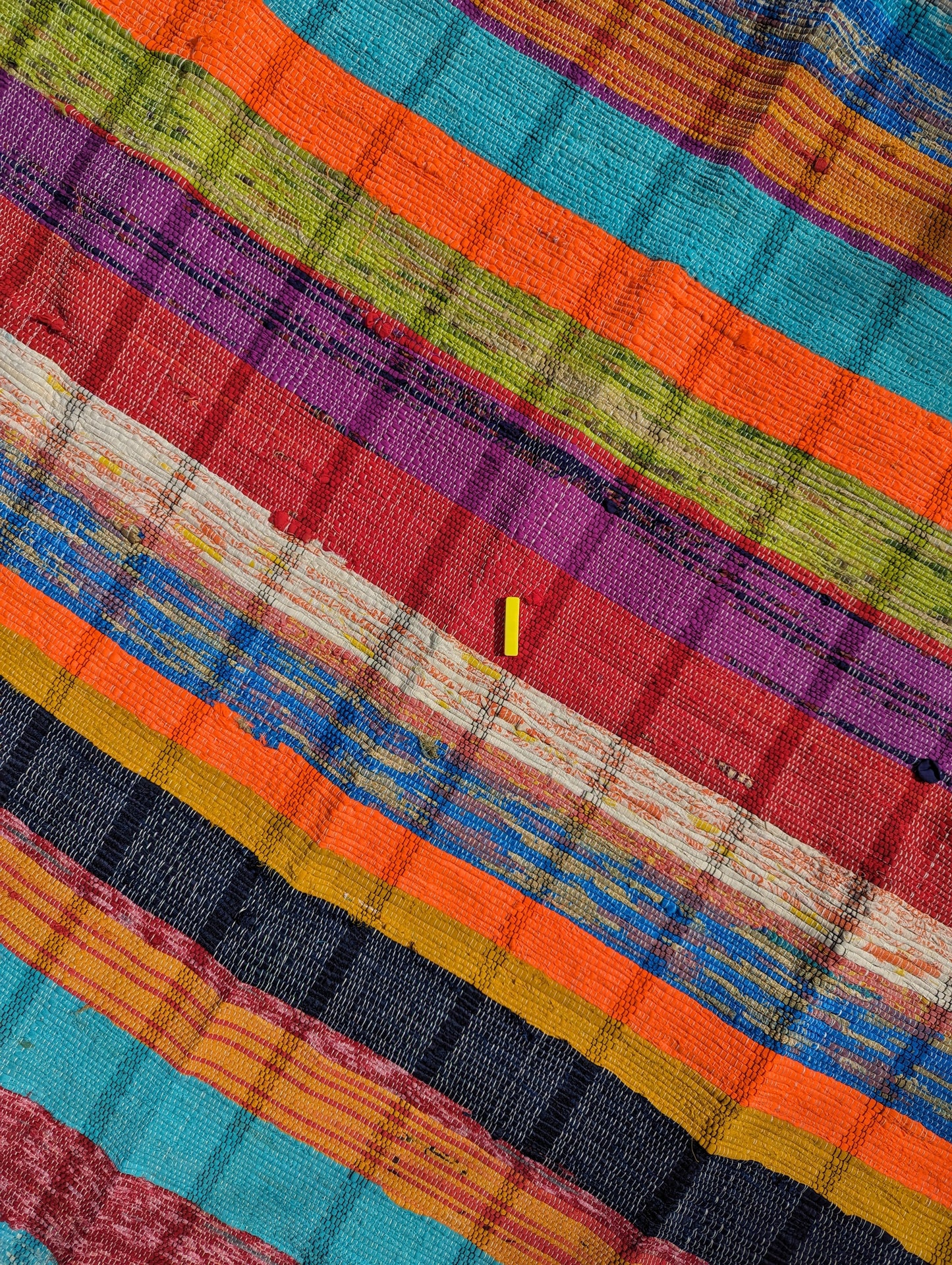 Recycled striped chindi rugs, pastel brights