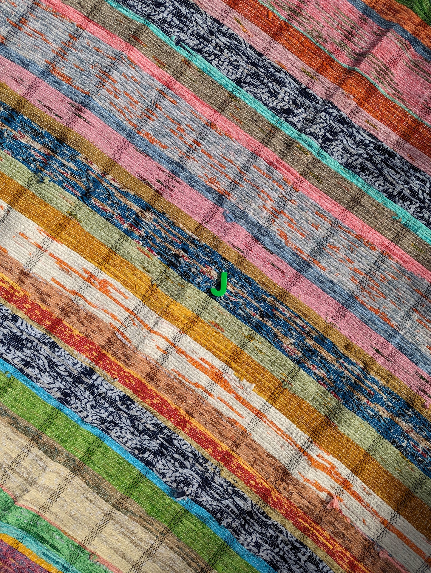 Recycled striped chindi rugs, pastel brights