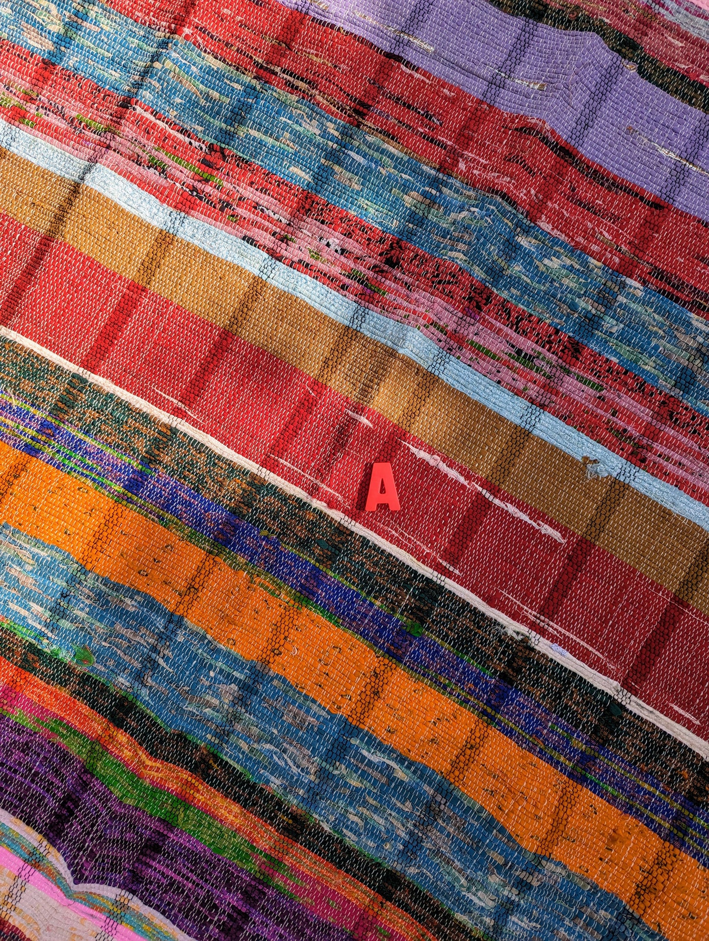 Recycled striped chindi rugs, naturals