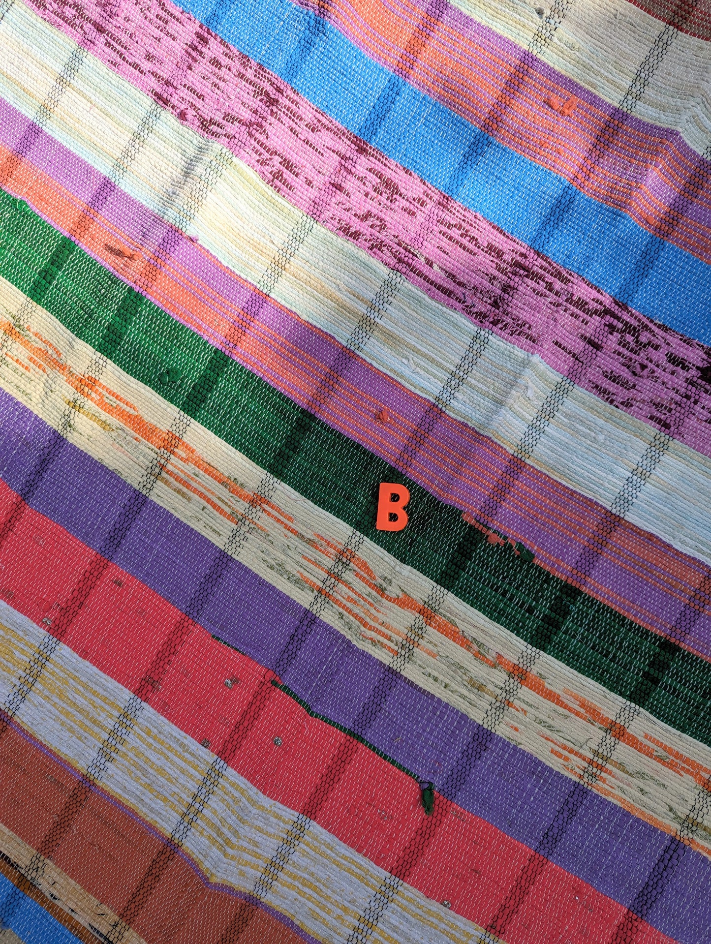 Recycled striped chindi rugs, naturals