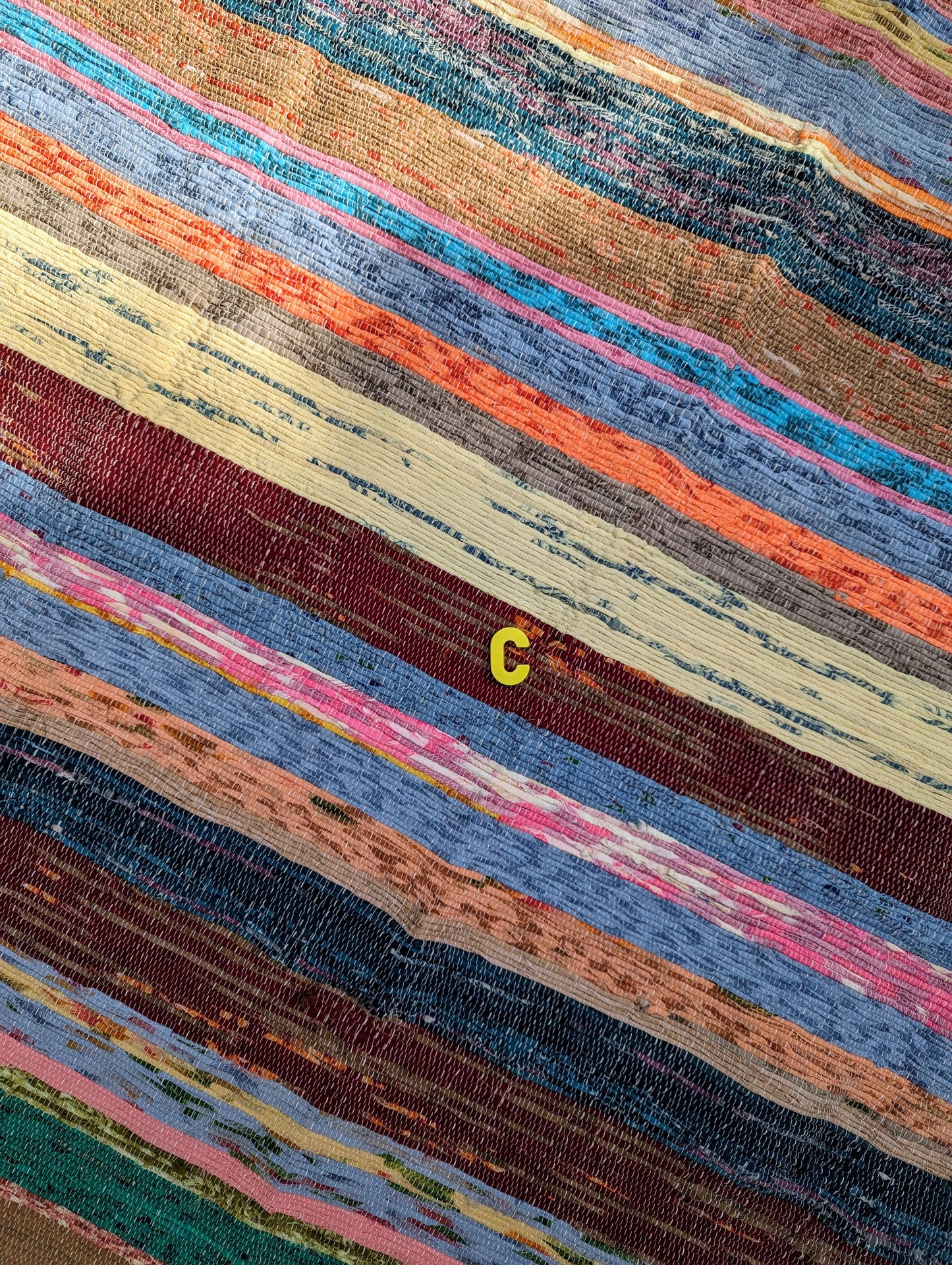 Recycled striped chindi rugs, naturals