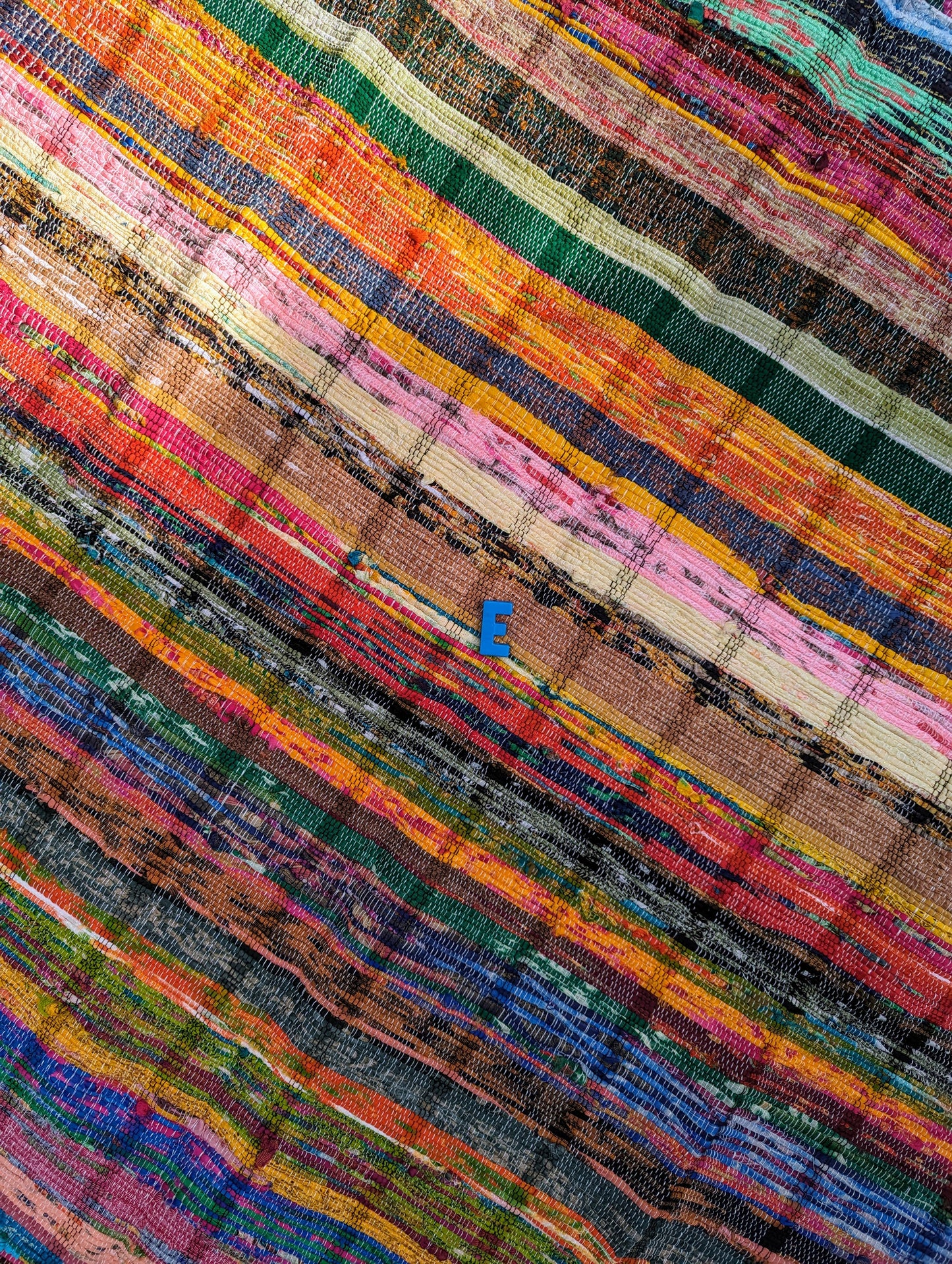 Recycled striped chindi rugs, naturals