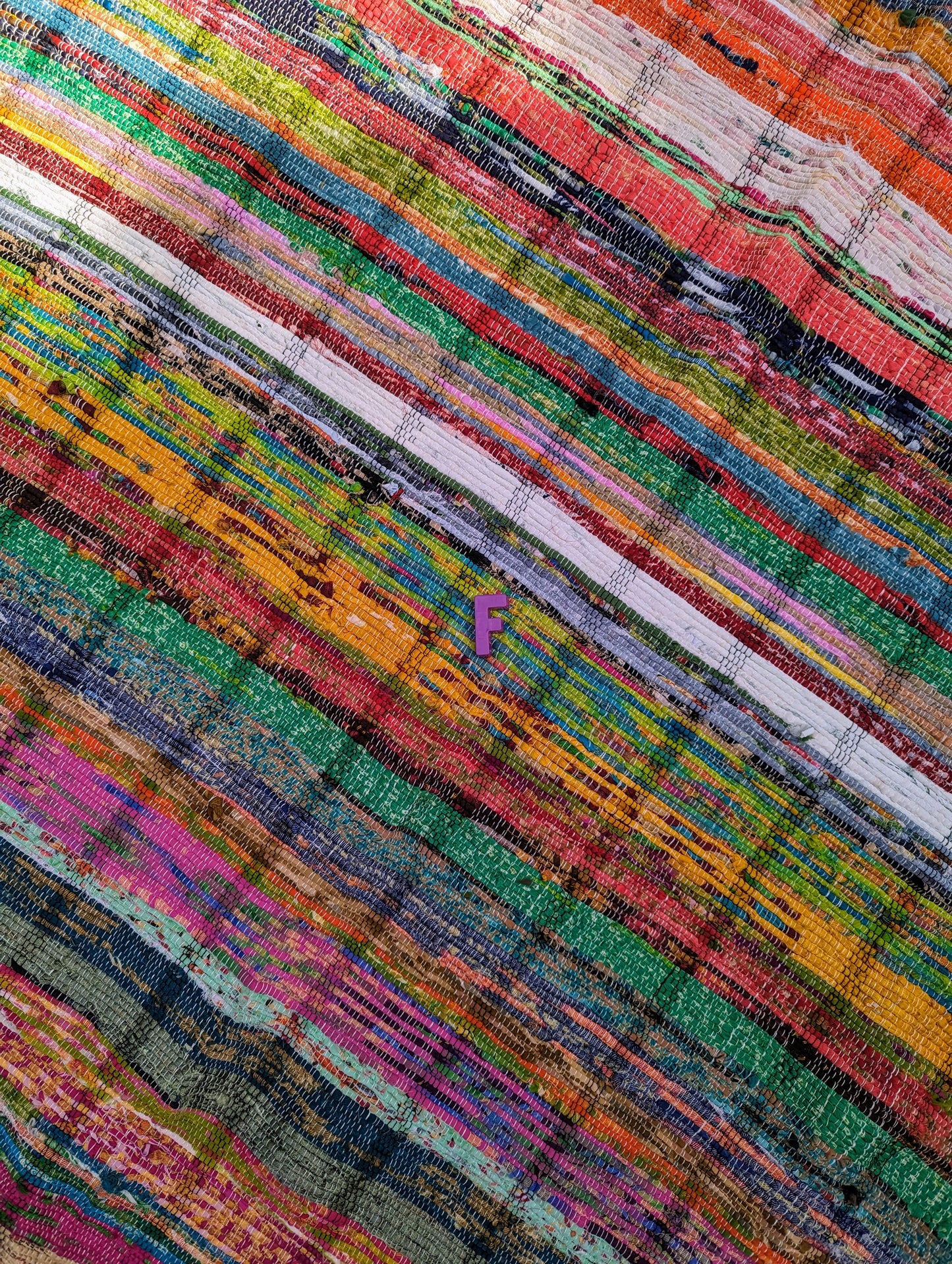Recycled striped chindi rugs, naturals