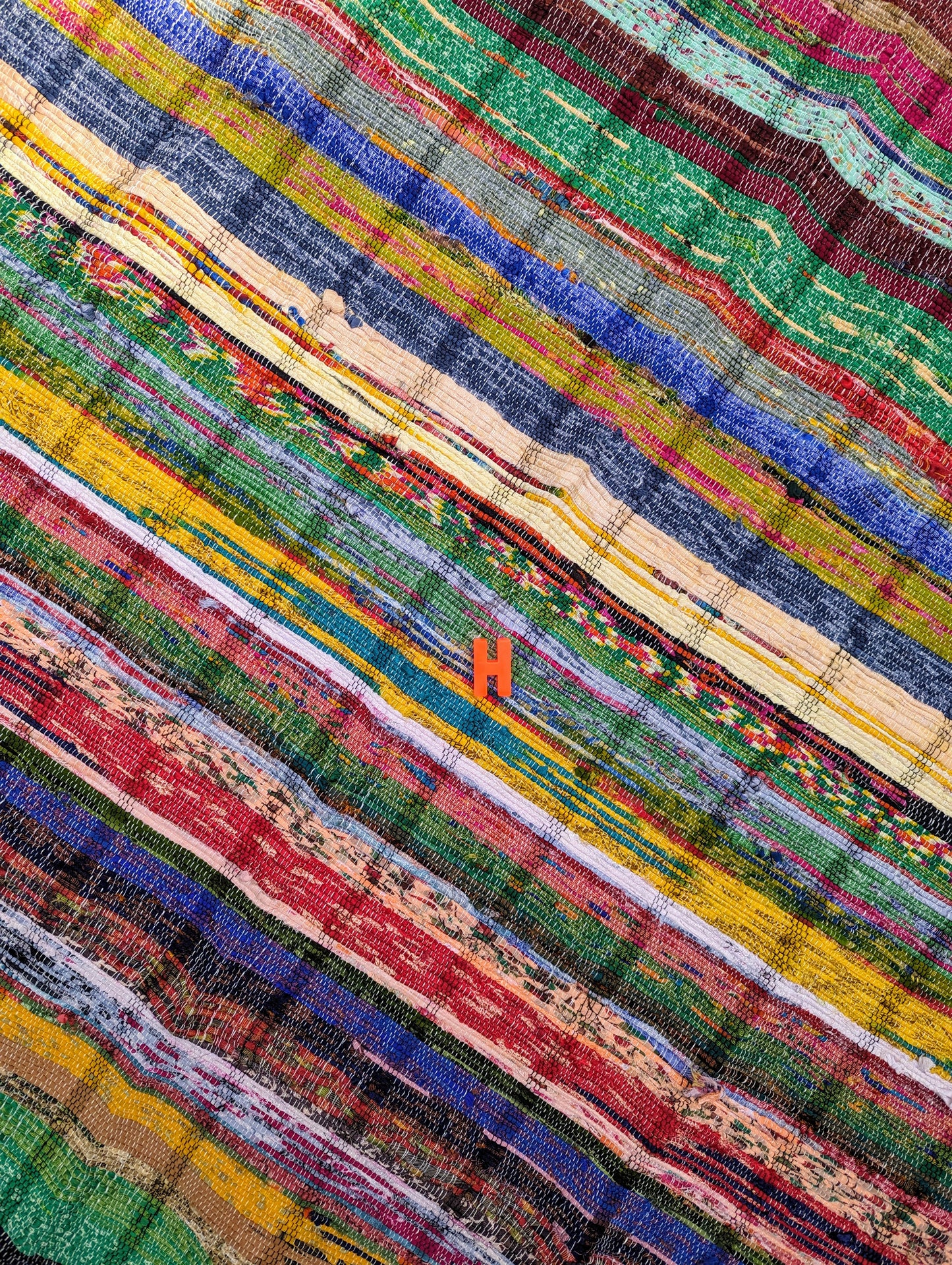Recycled striped chindi rugs, naturals