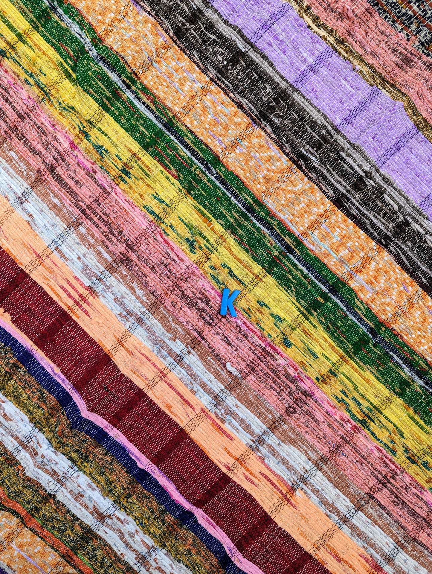 Recycled striped chindi rugs, naturals