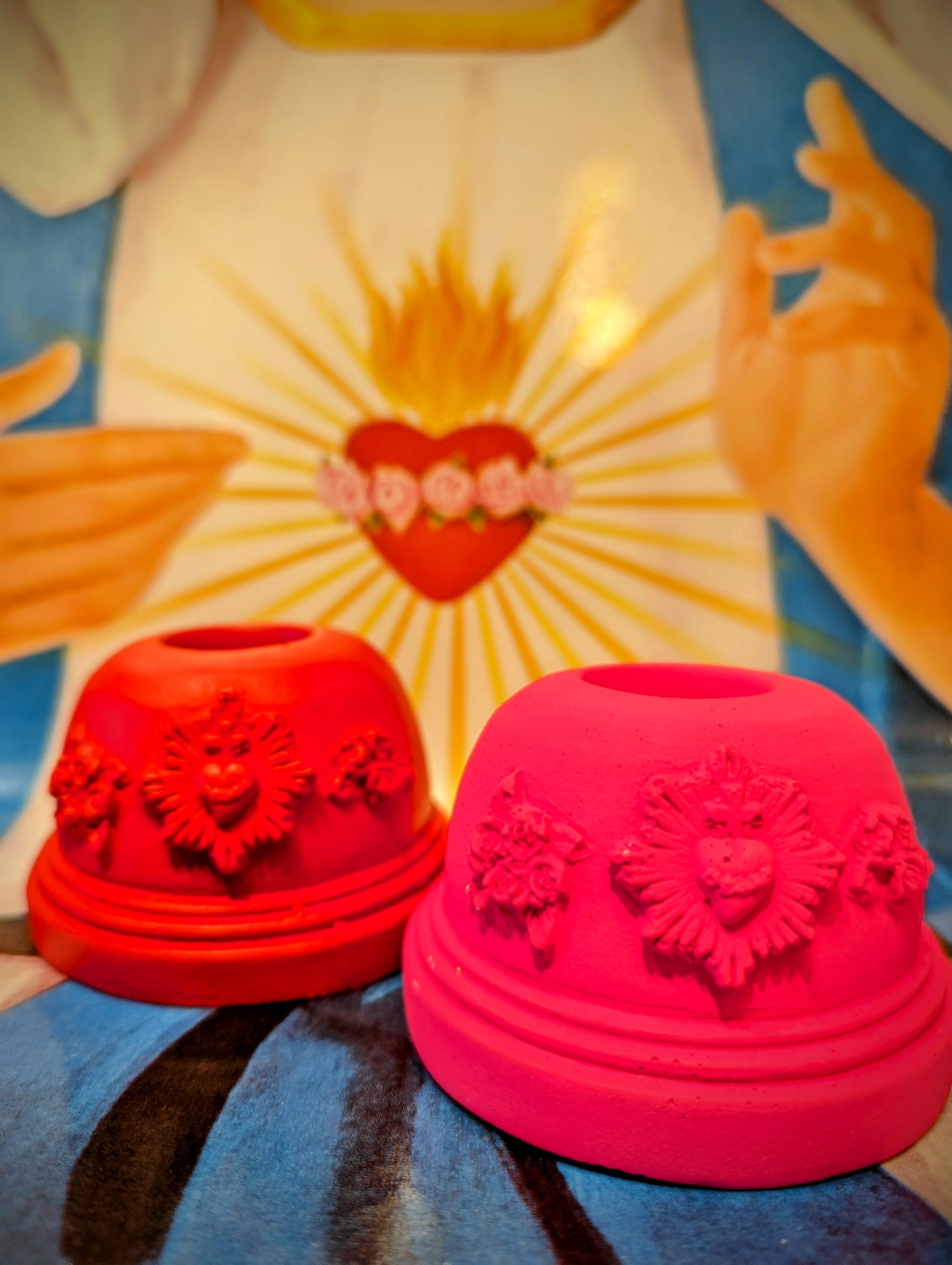 Sacred heart candleholders