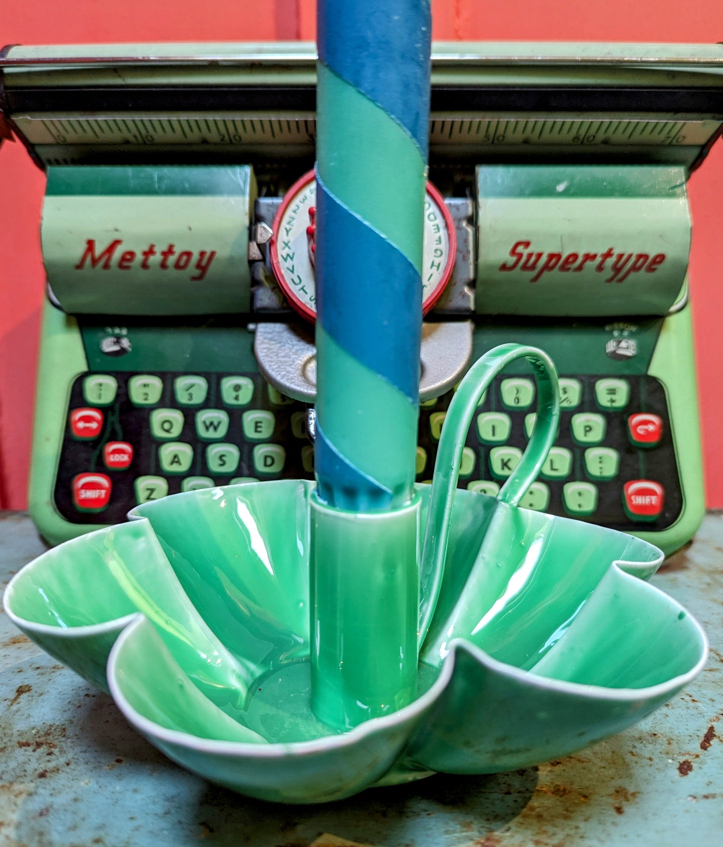 Pastel enamel candle holders