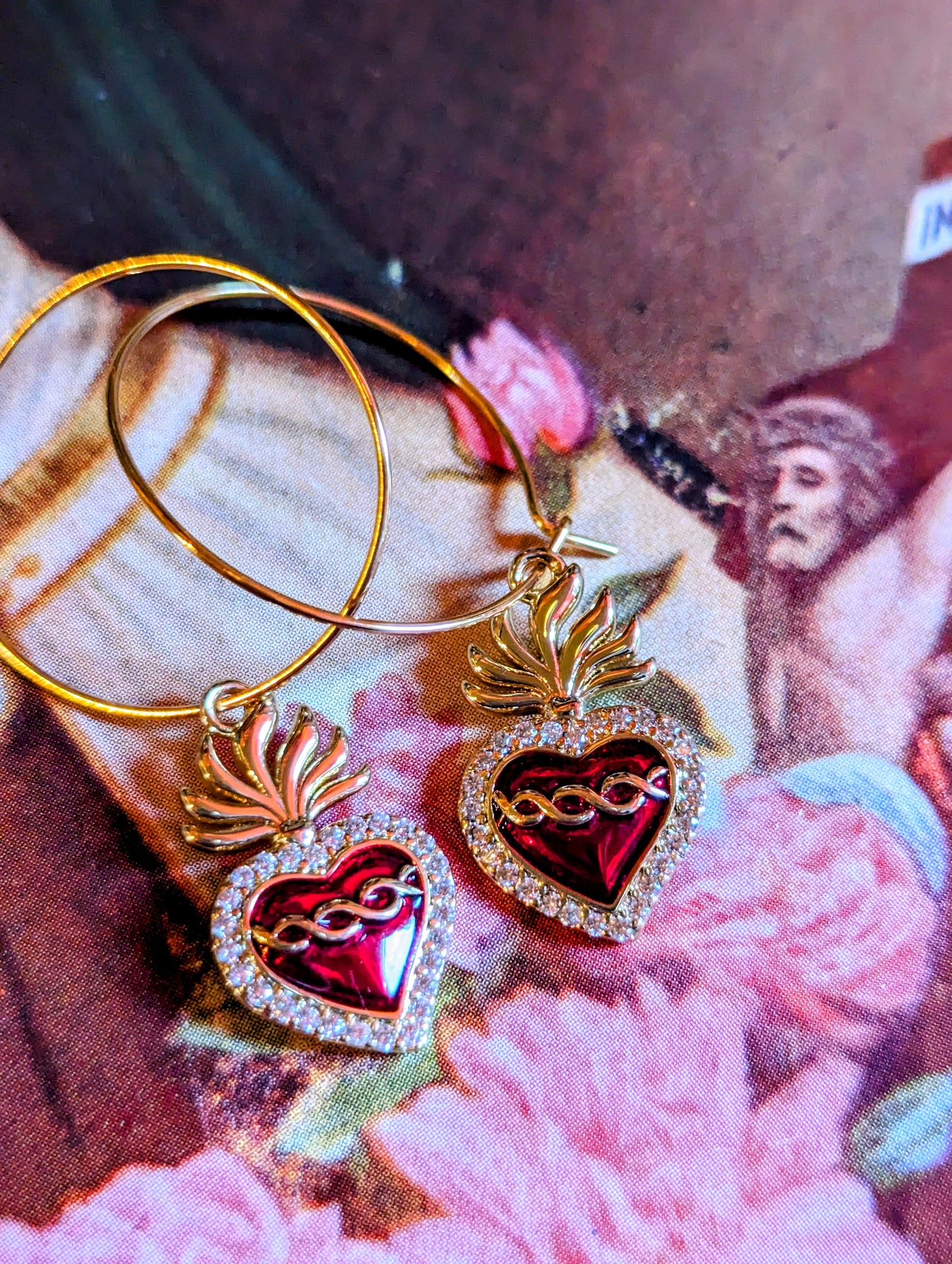 Golden Sacred heart hoops