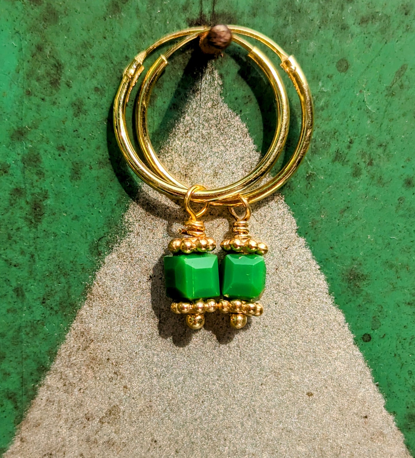 Swaro gold plated hoops - cubic