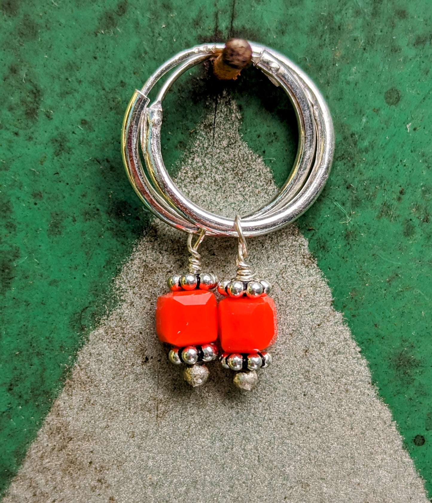 Swaro silver hoops - cubic