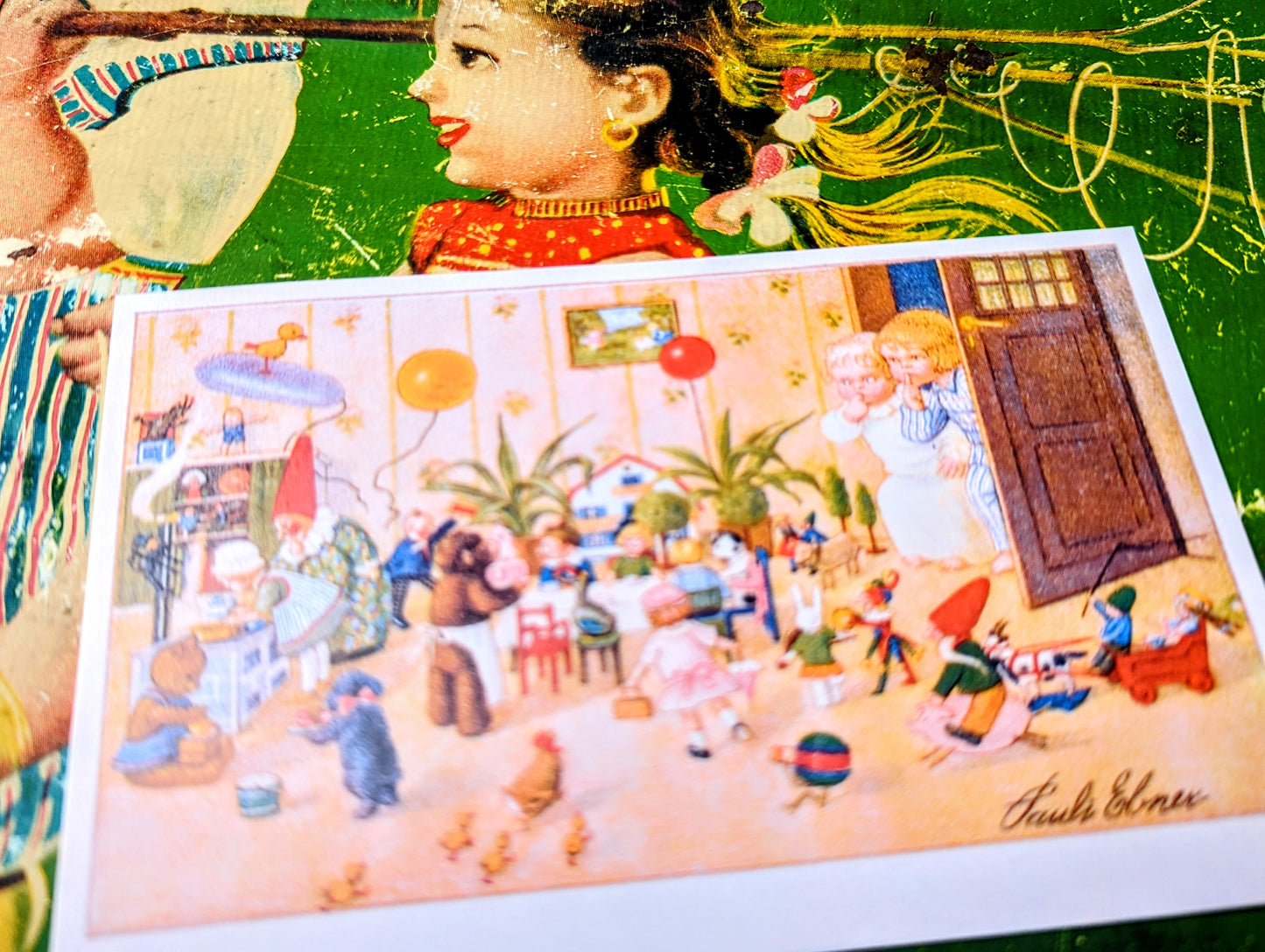 Vintage kid's party postcards