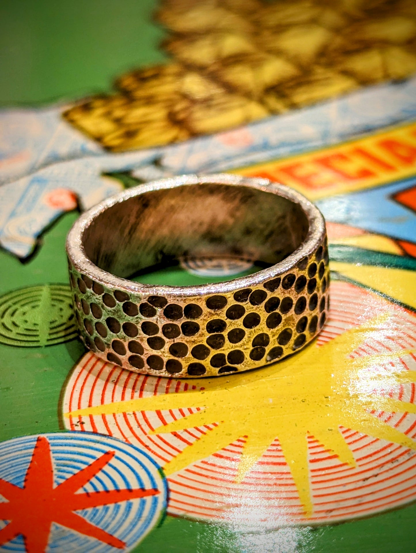 Polka hammered Hill tribe bandk