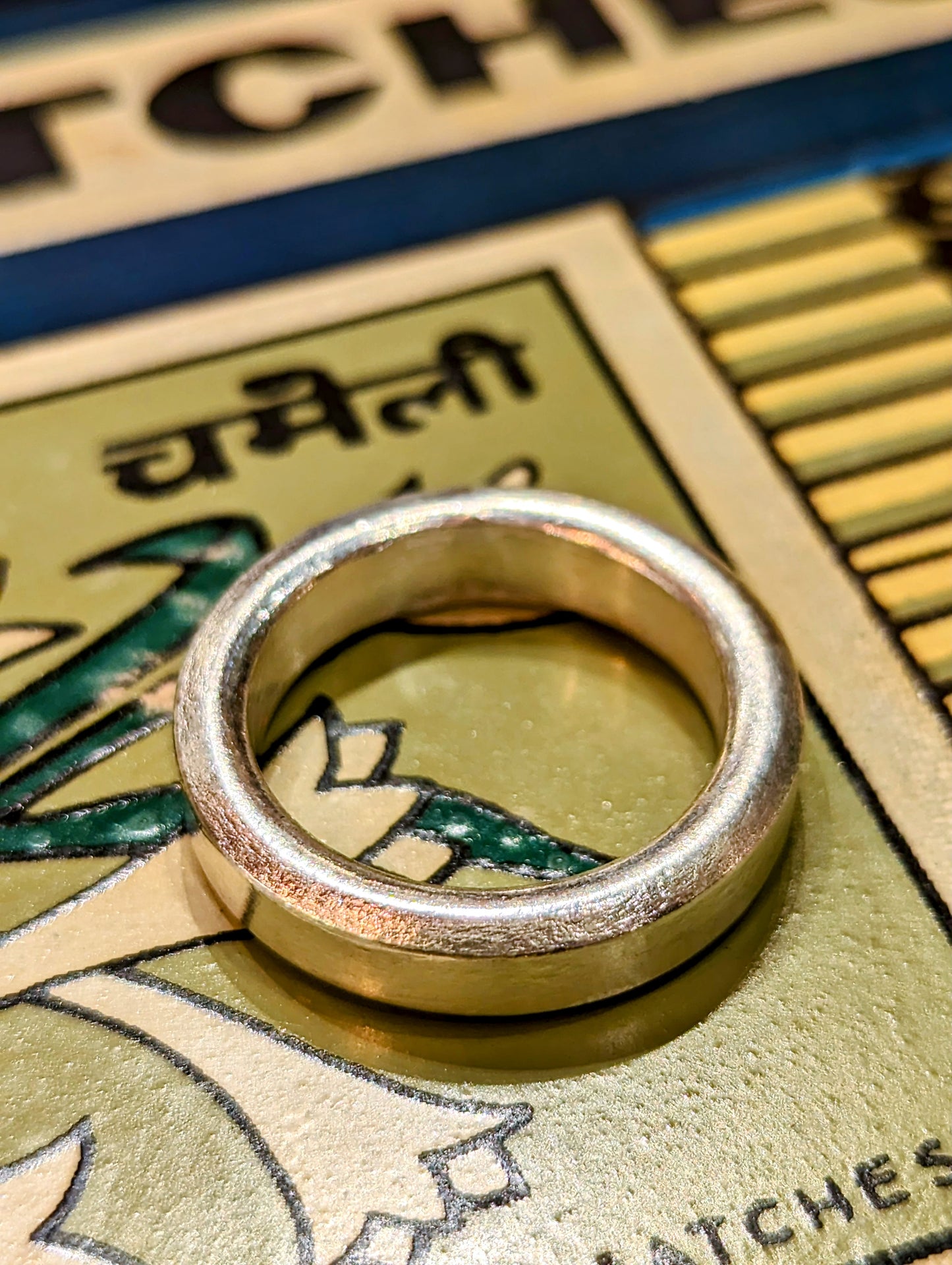 Chunky silver Hill tribe narrow ring