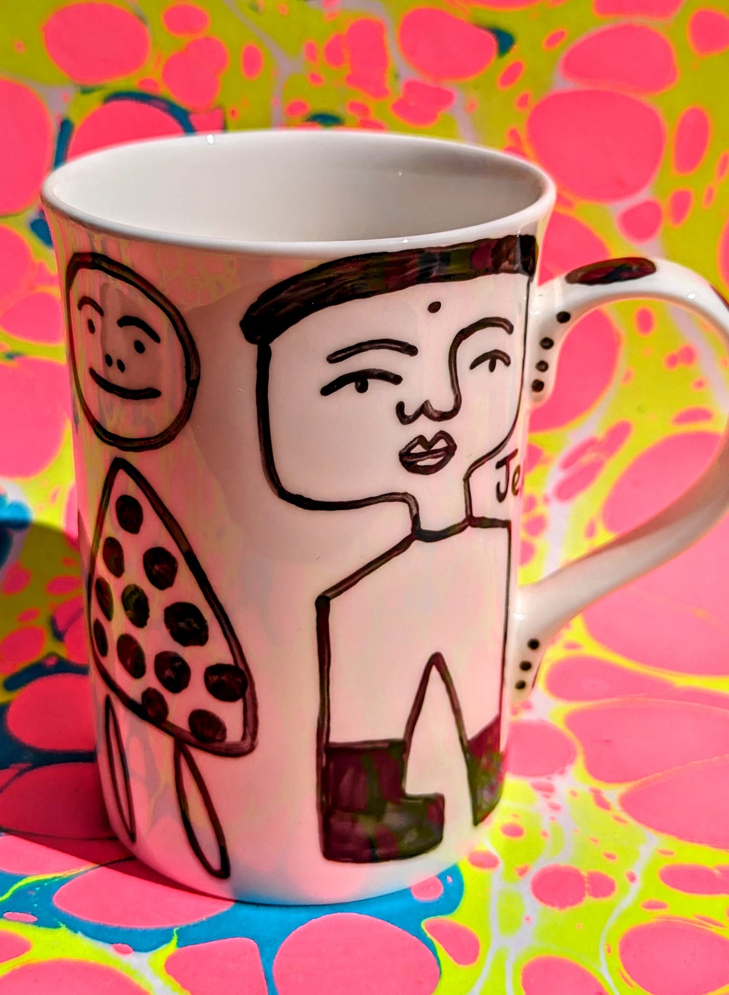 Hand painted cups - Merci