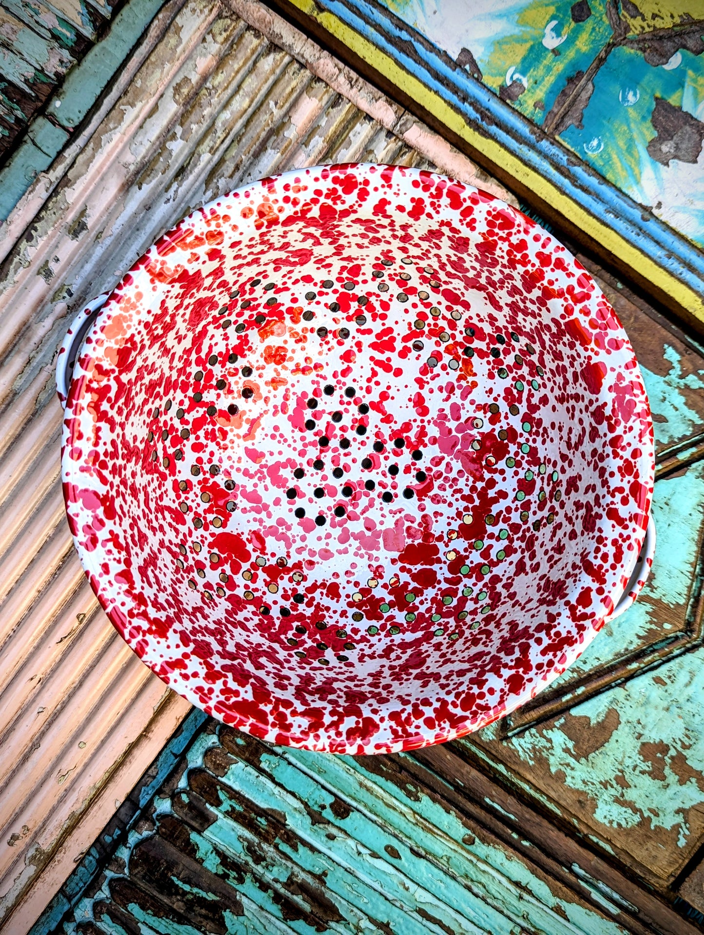 Splatterware berry colanders