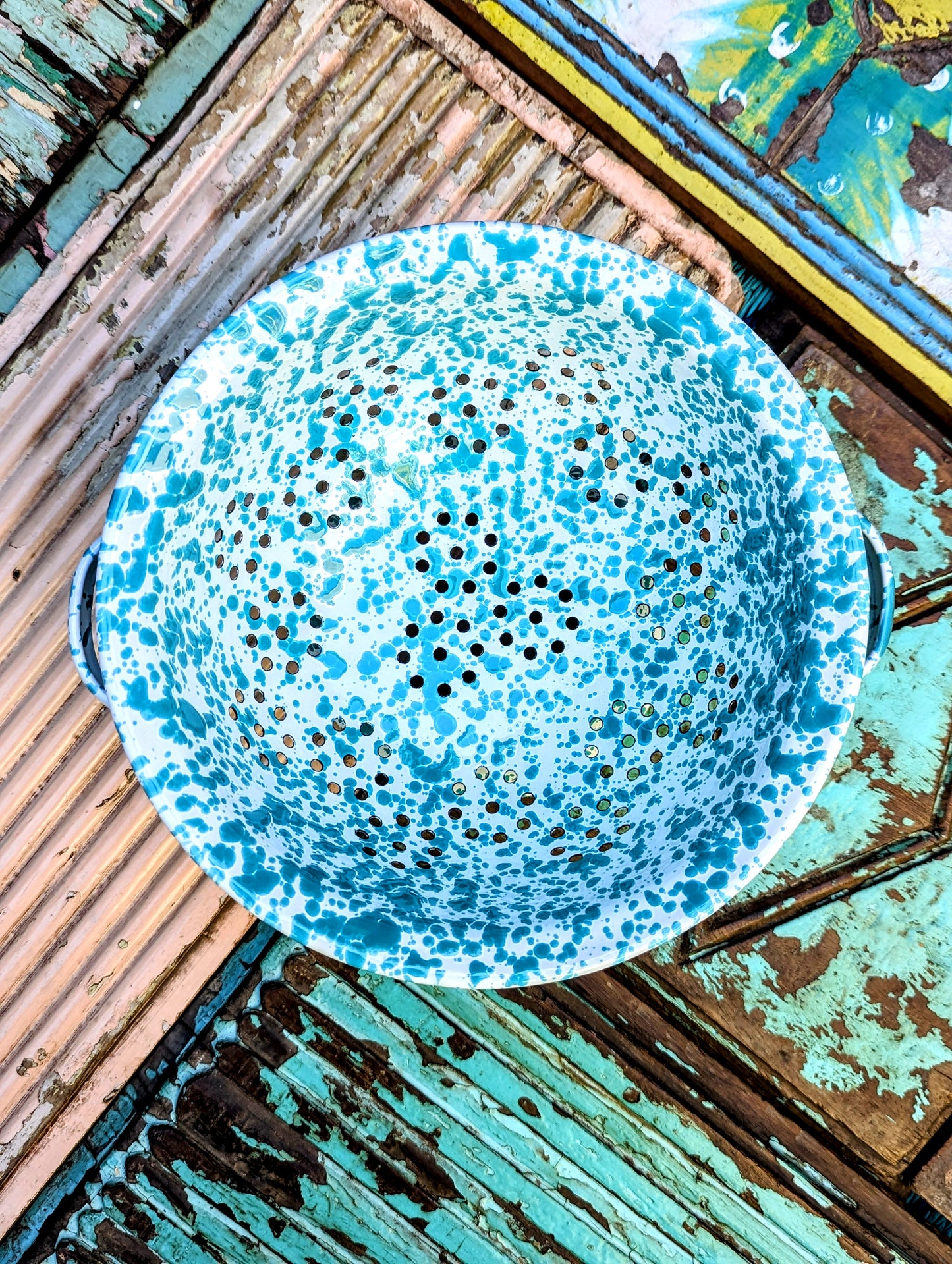 Splatterware berry colanders