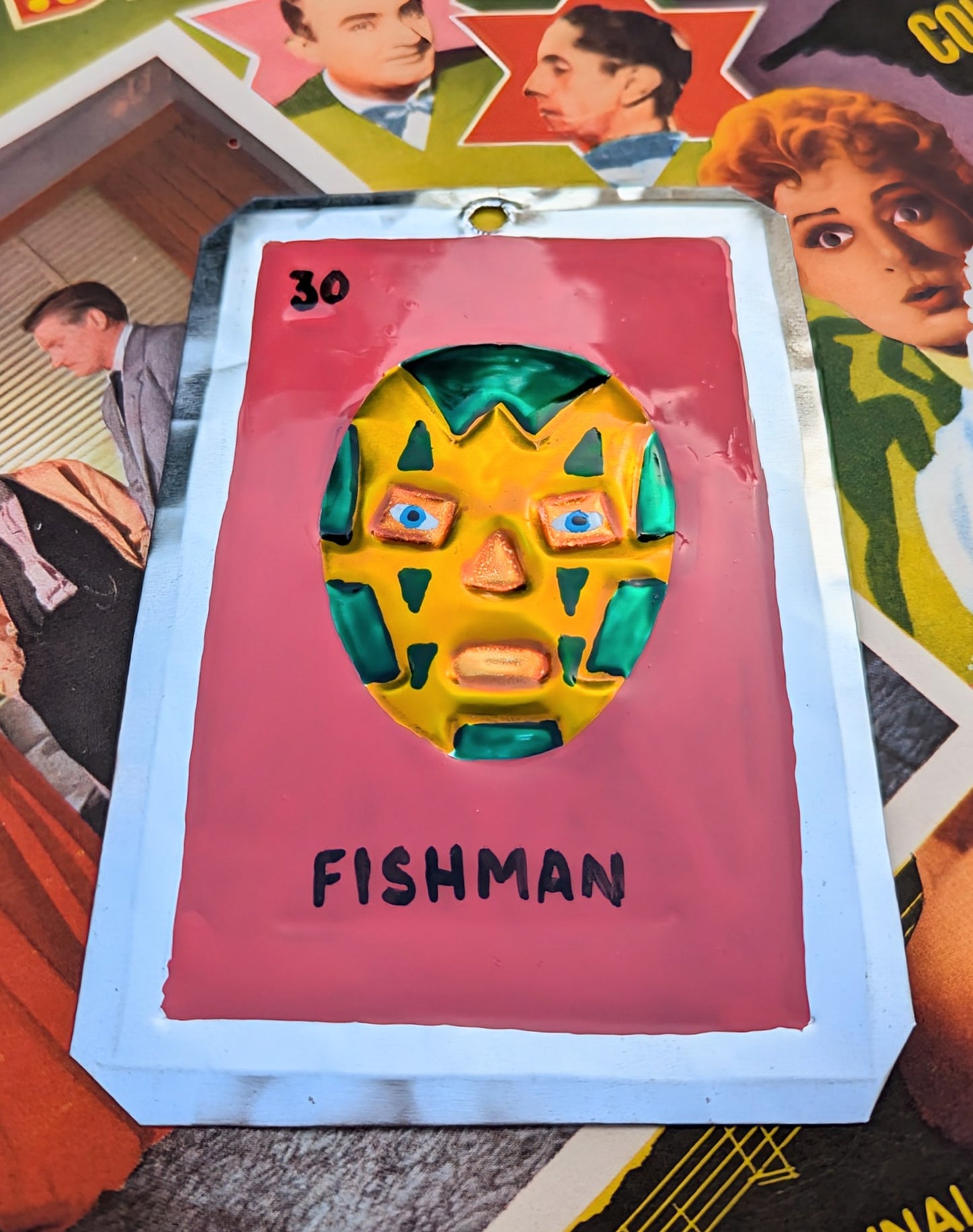 Luchador tin plaques