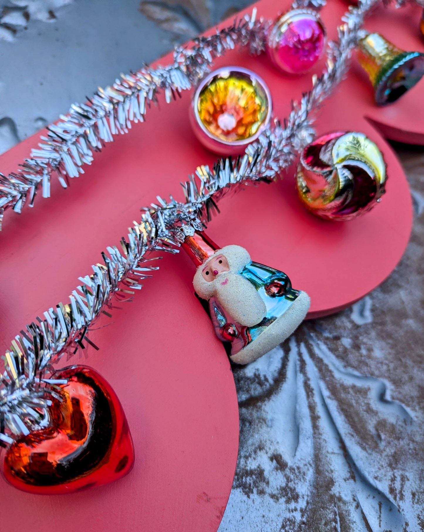 Bauble and tinsel garland