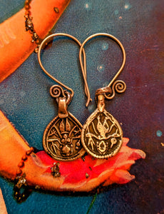 Antique Indian amulet earrings
