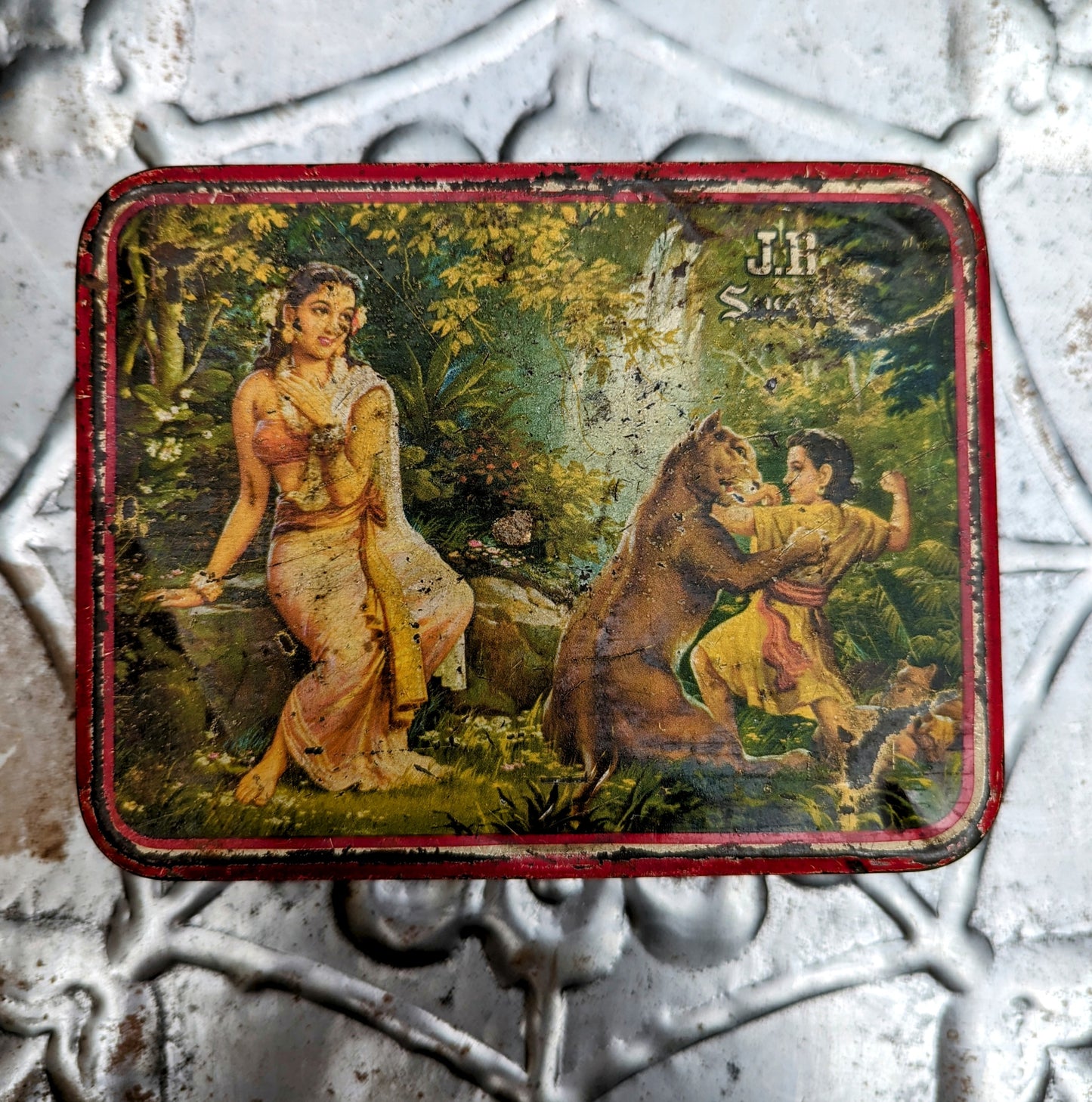 Vintage indian tins - hindu sweets, snuff and such