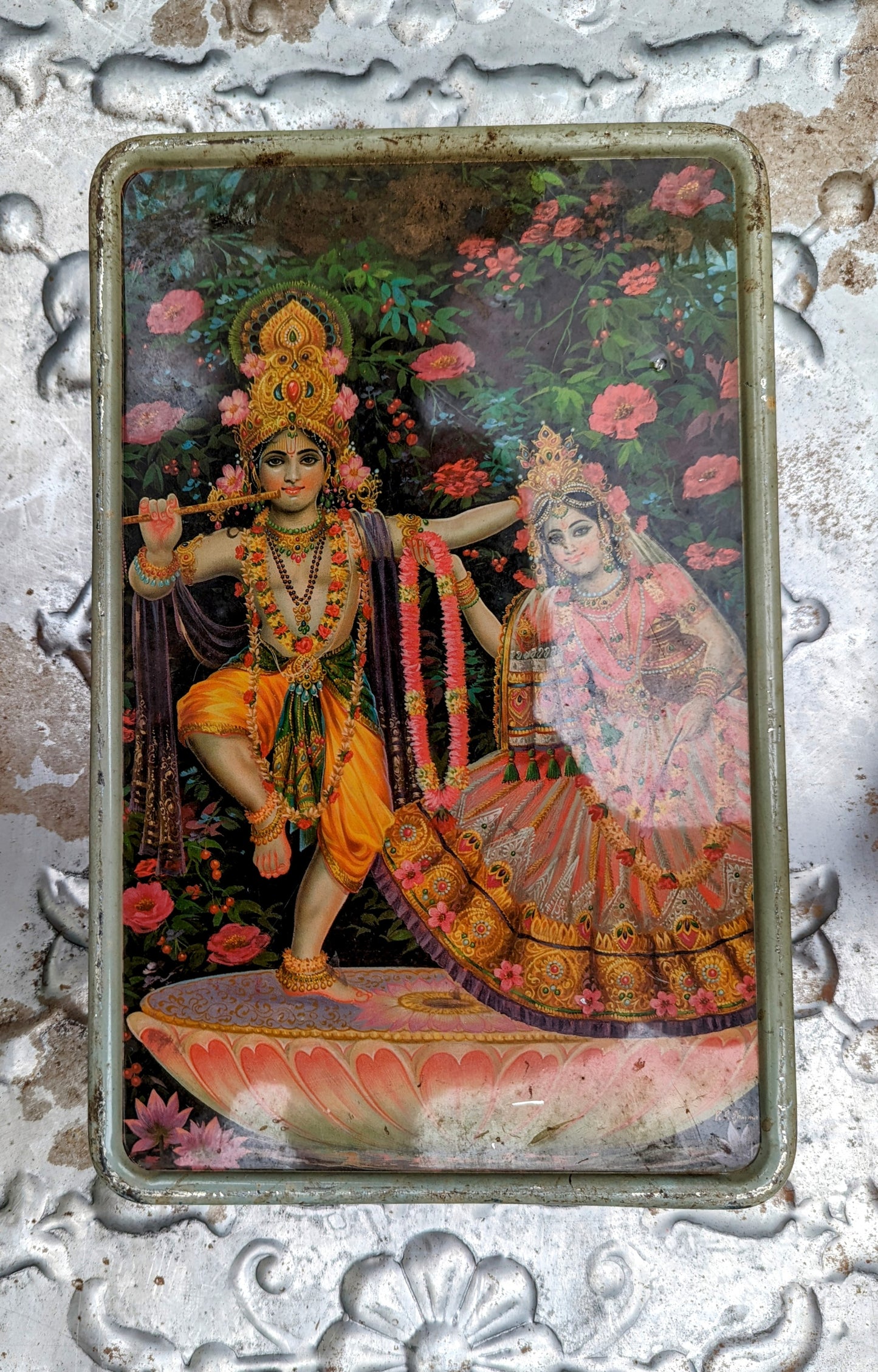 Vintage indian tins - hindu sweets, snuff and such