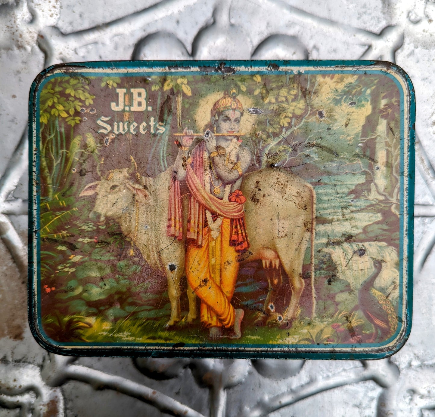 Vintage indian tins - hindu sweets, snuff and such