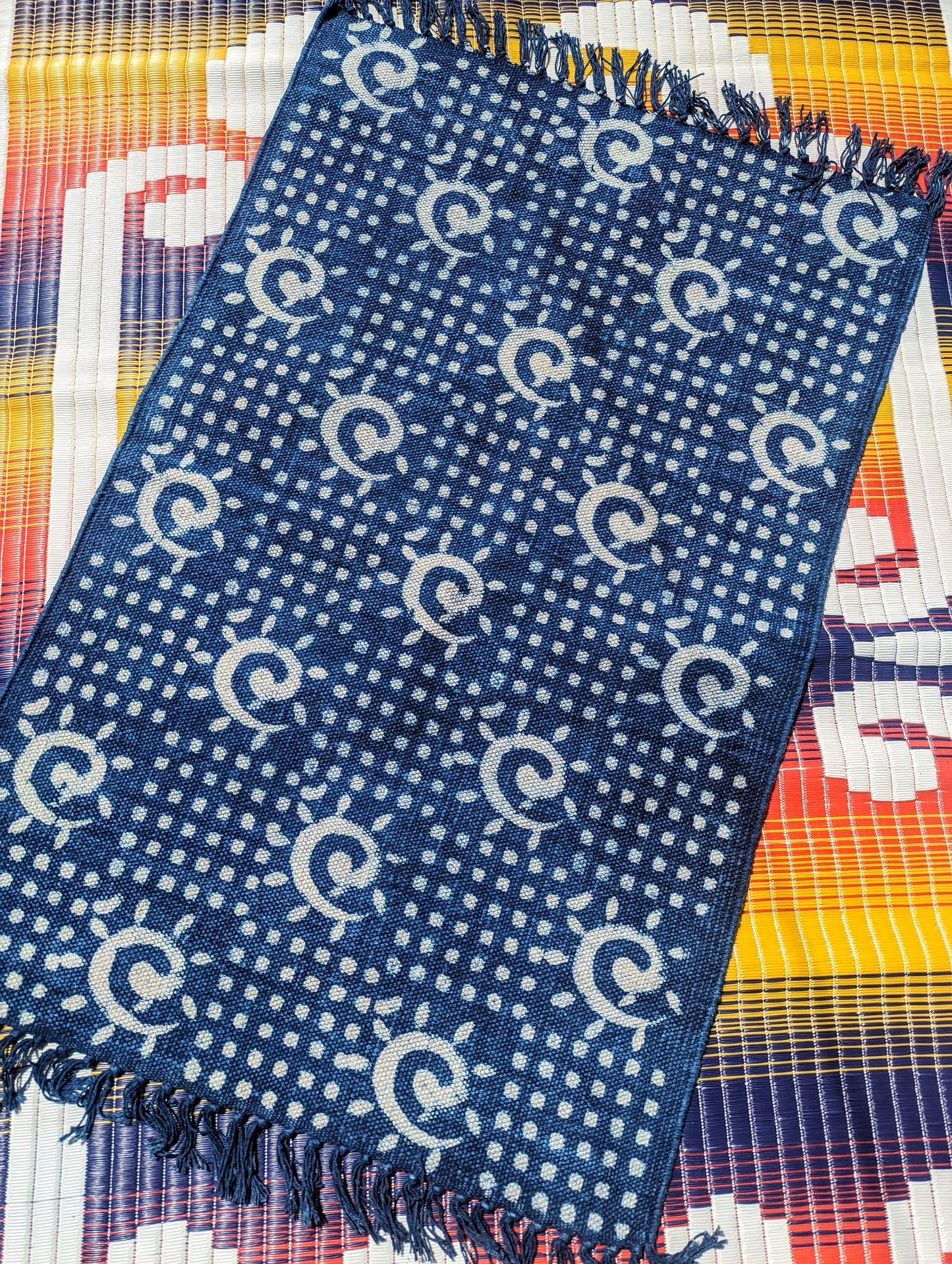Small Indigo cotton flatweave rugs