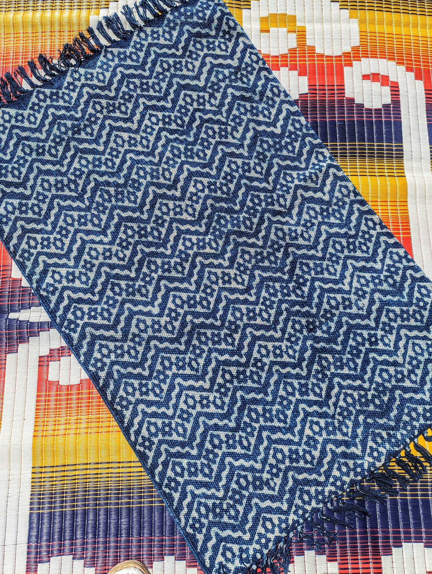 Small Indigo cotton flatweave rugs