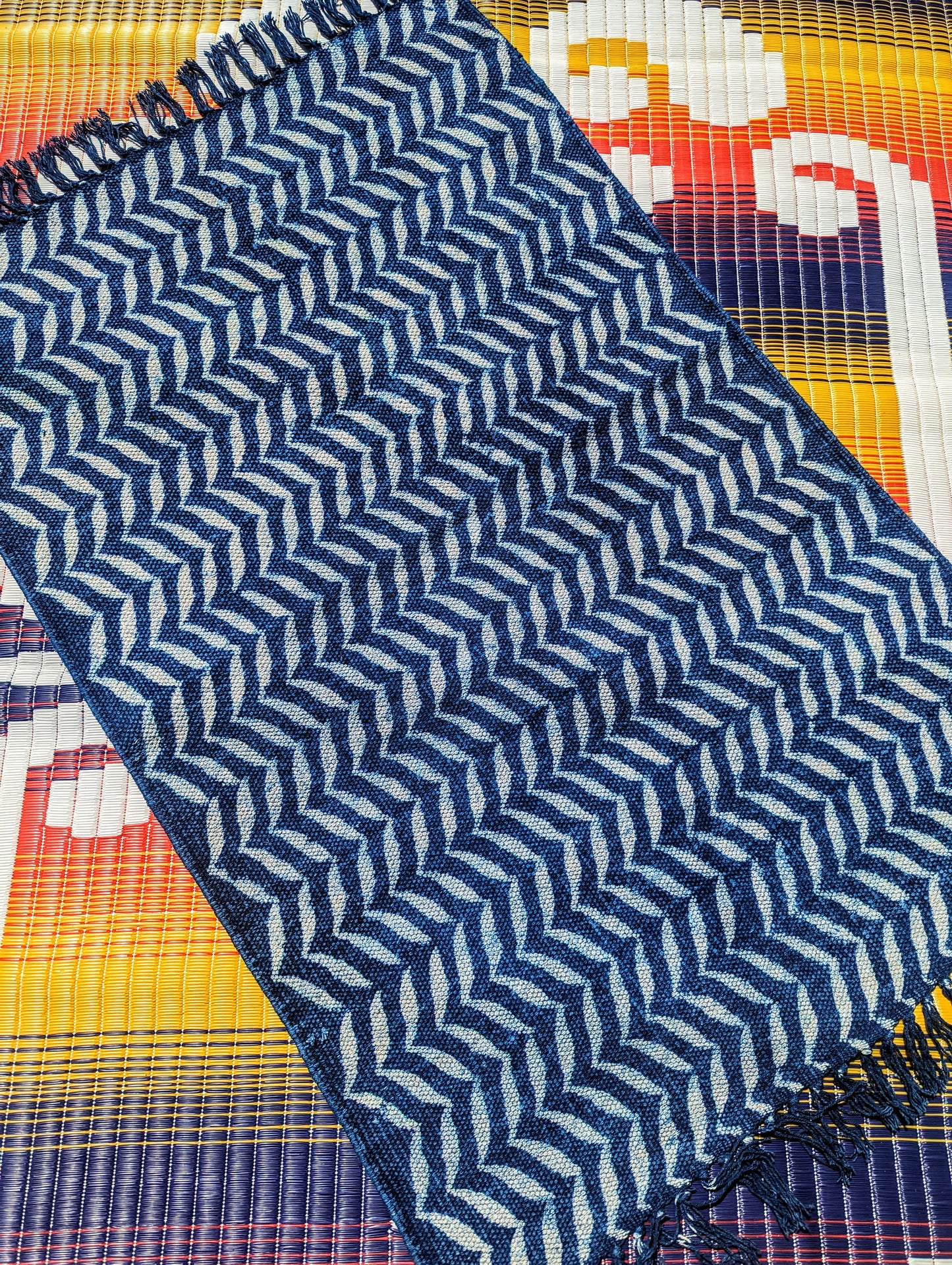 Small Indigo cotton flatweave rugs