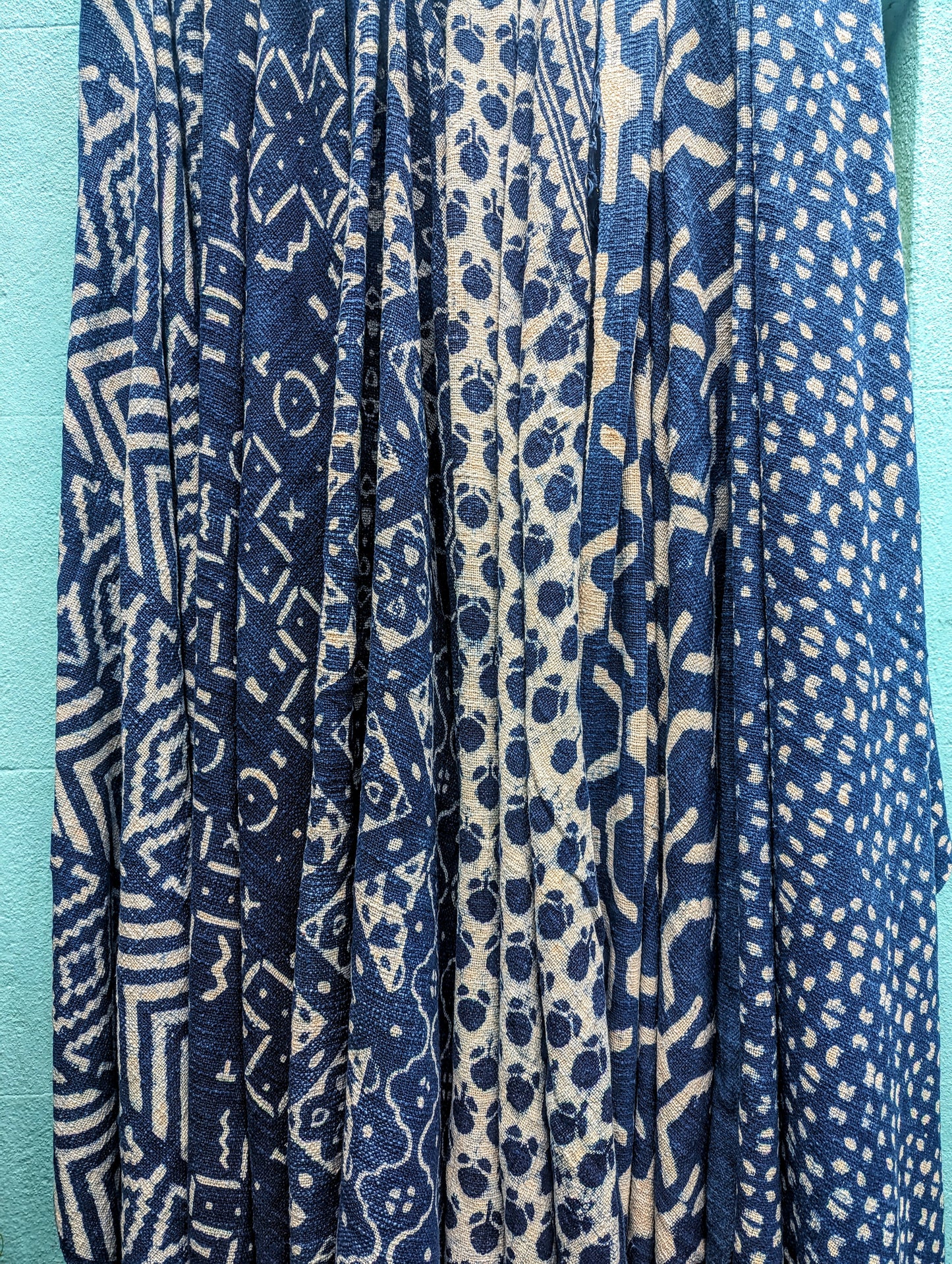 Indigo cotton throw/shawl
