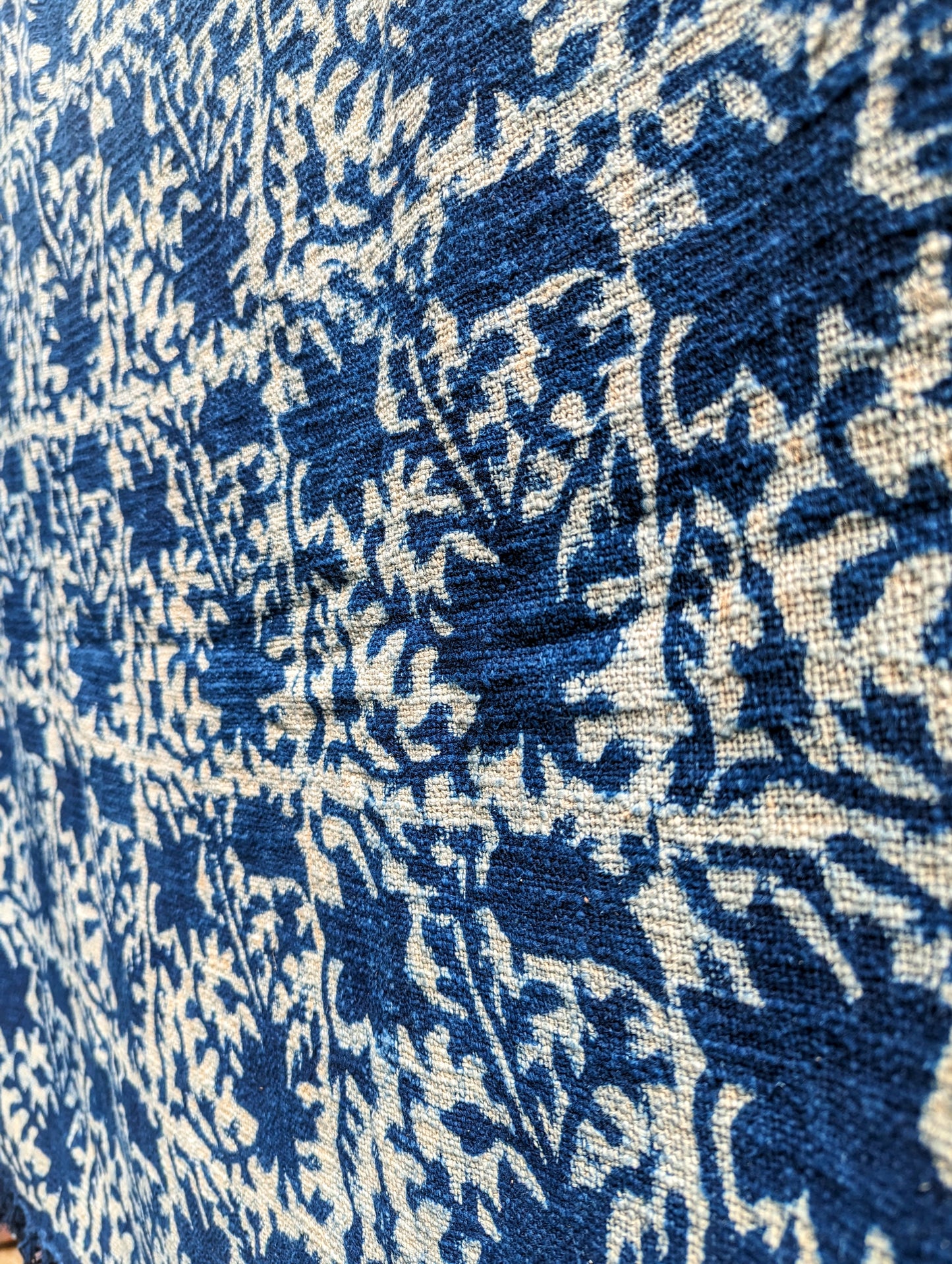 Indigo cotton throw/shawl