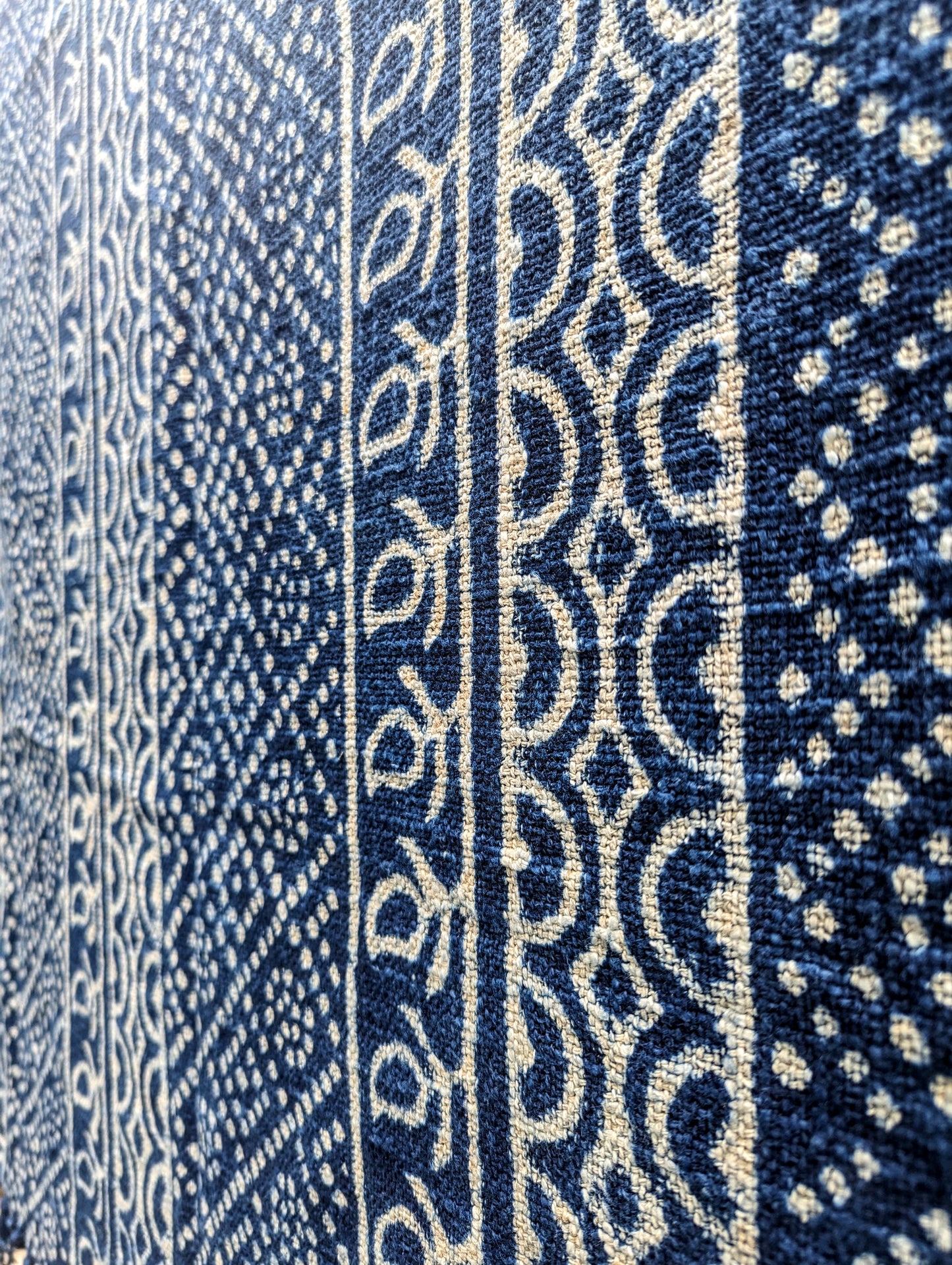 Indigo cotton throw/shawl