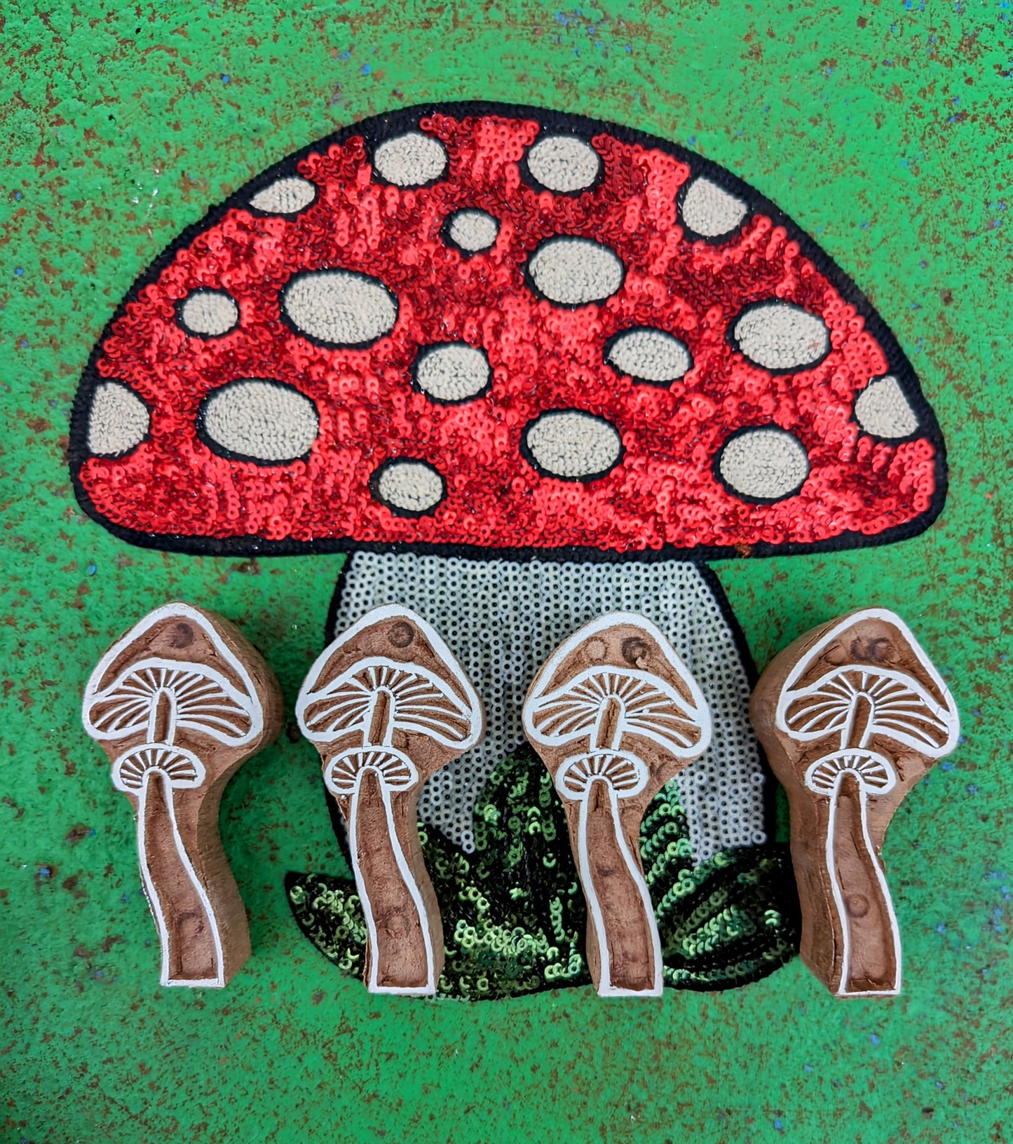 Toadstools wood blocks