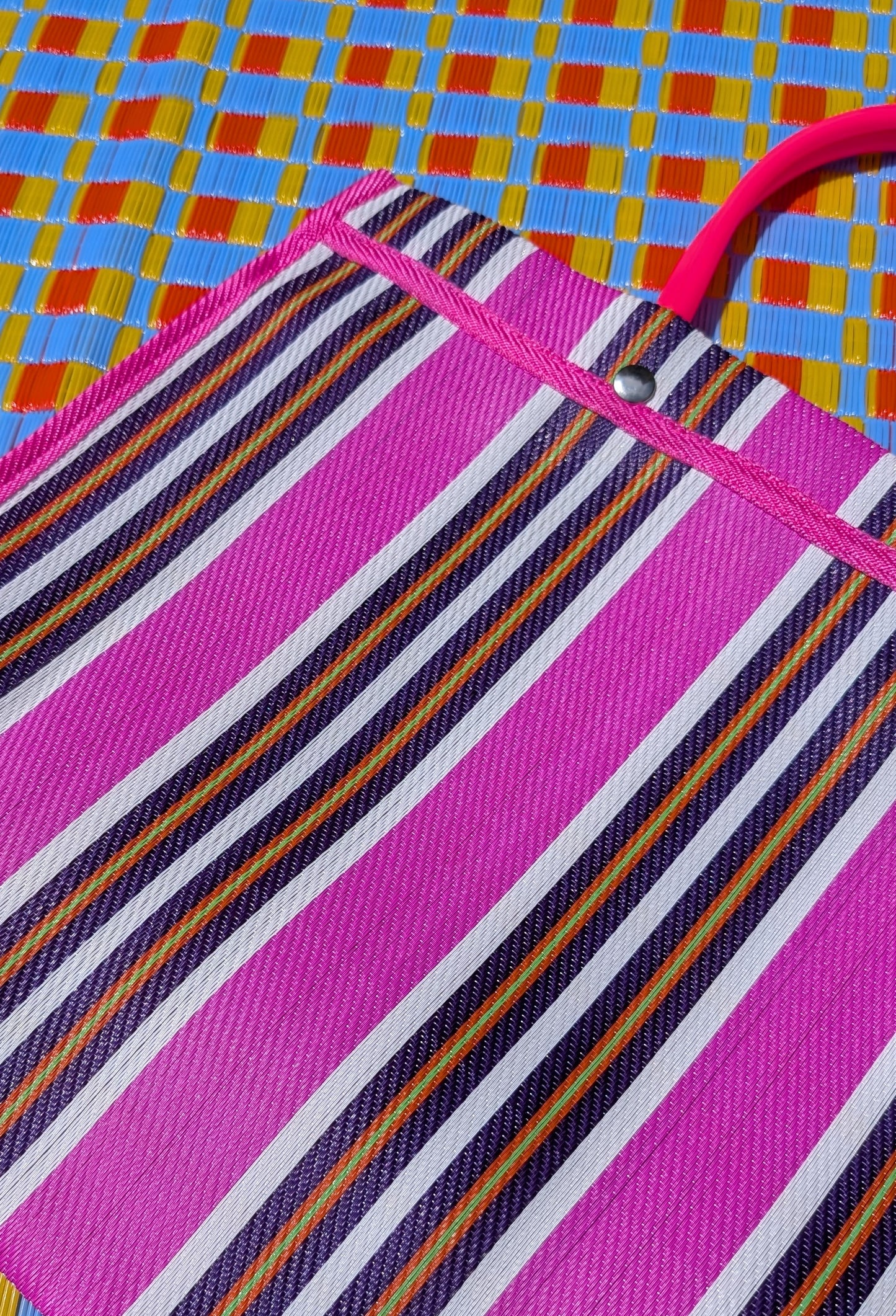 Recycled deckchair stripes shopper