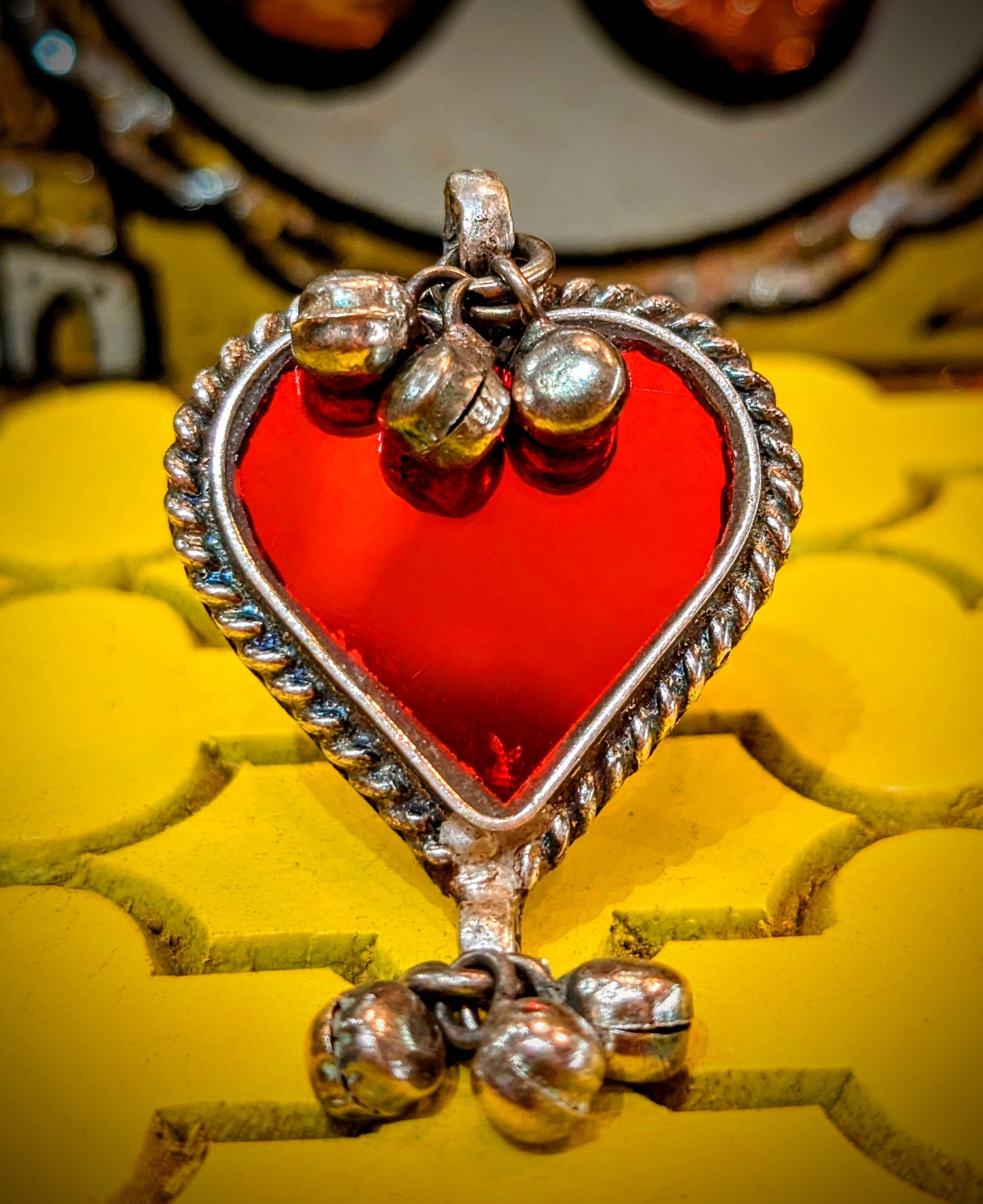 Tribal temple mirrorwork rings