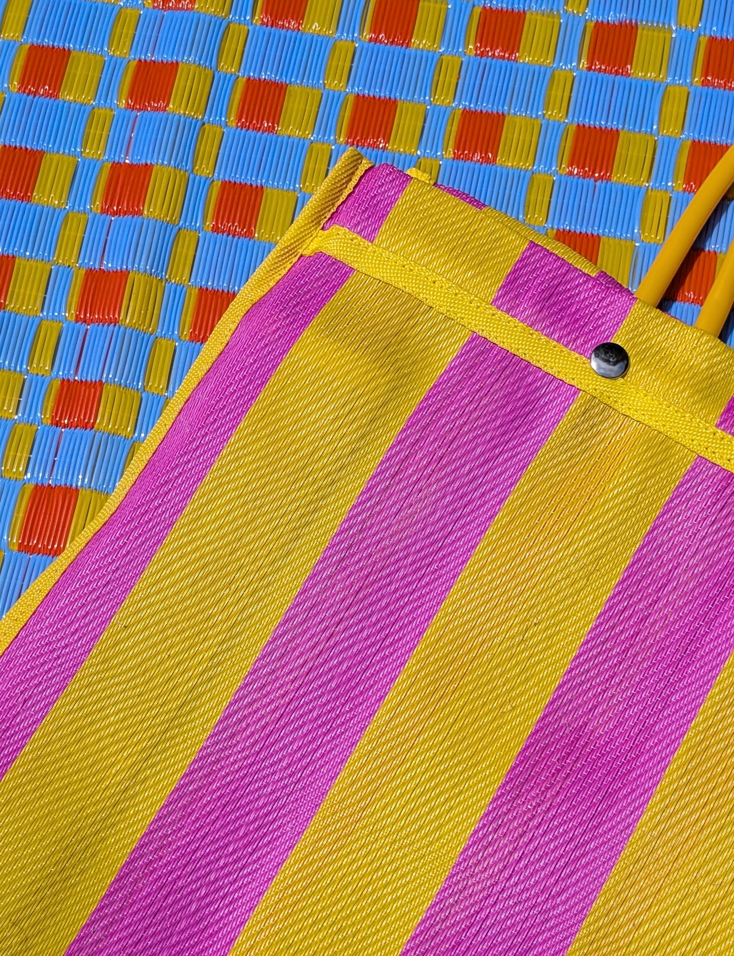 Recycled deckchair stripes shopper