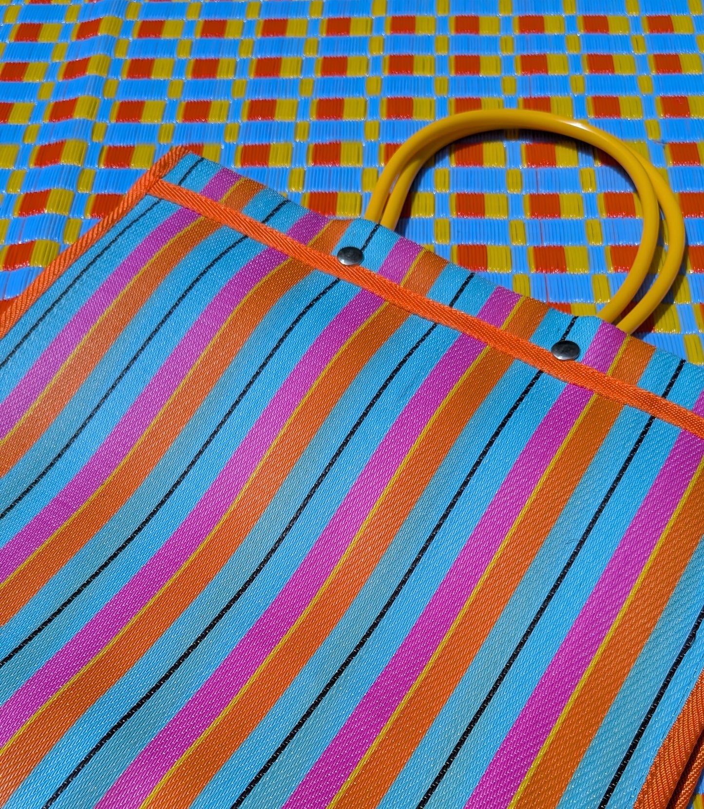 Recycled deckchair stripes shopper