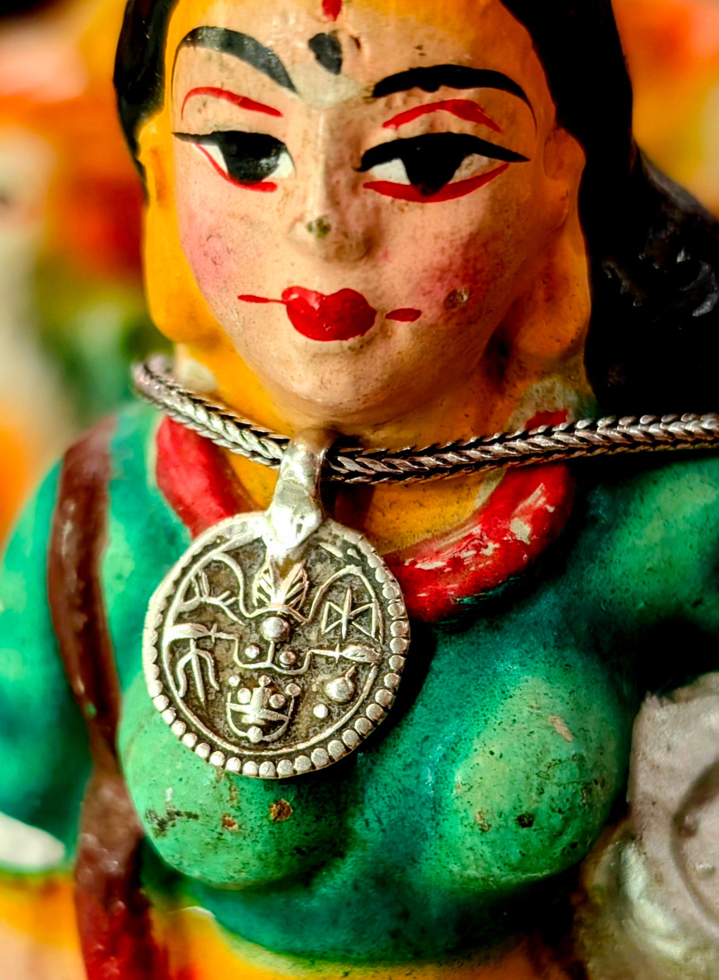 Antique Indian god amulet pendants - Kali