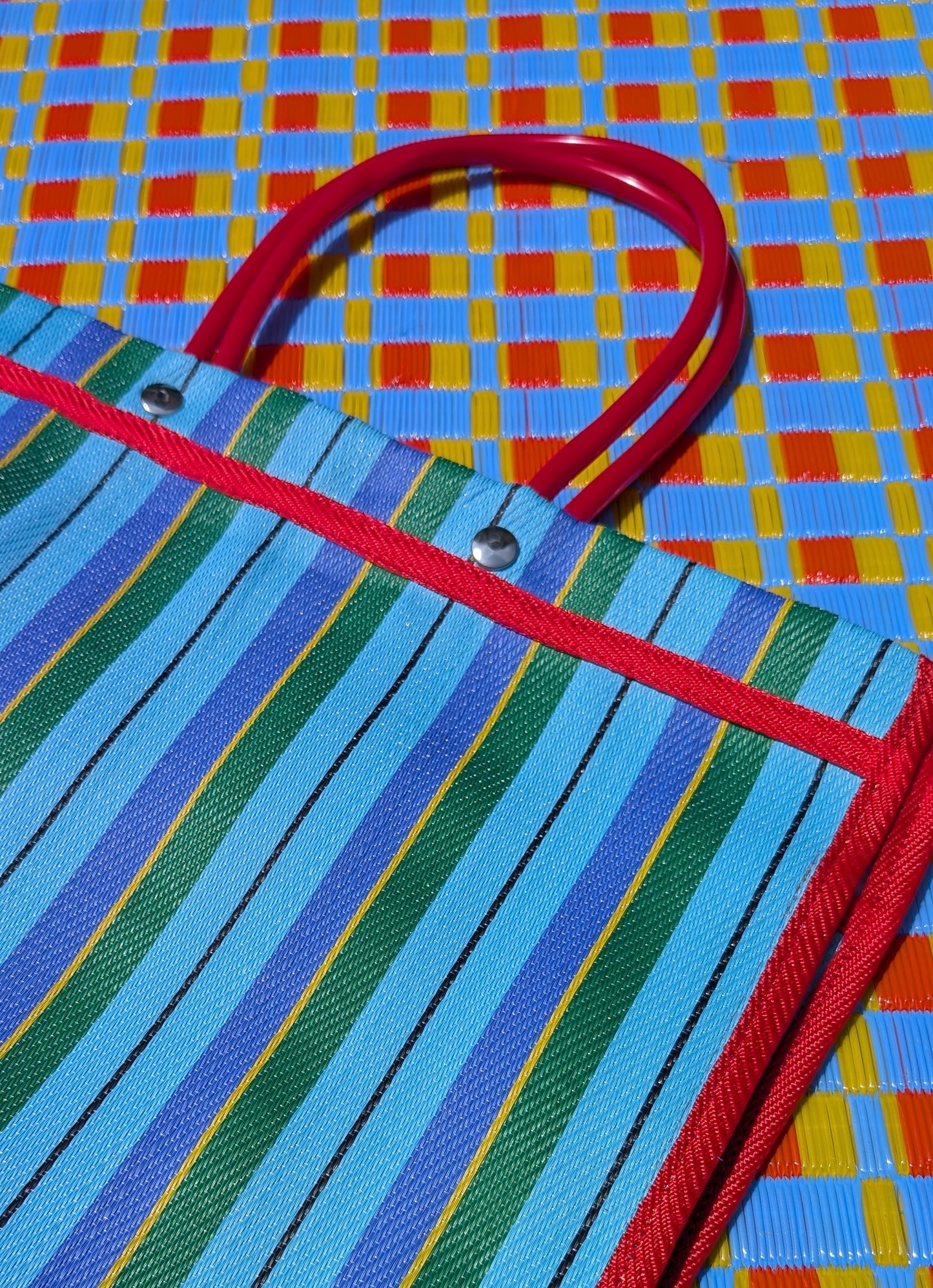 Recycled deckchair stripes shopper