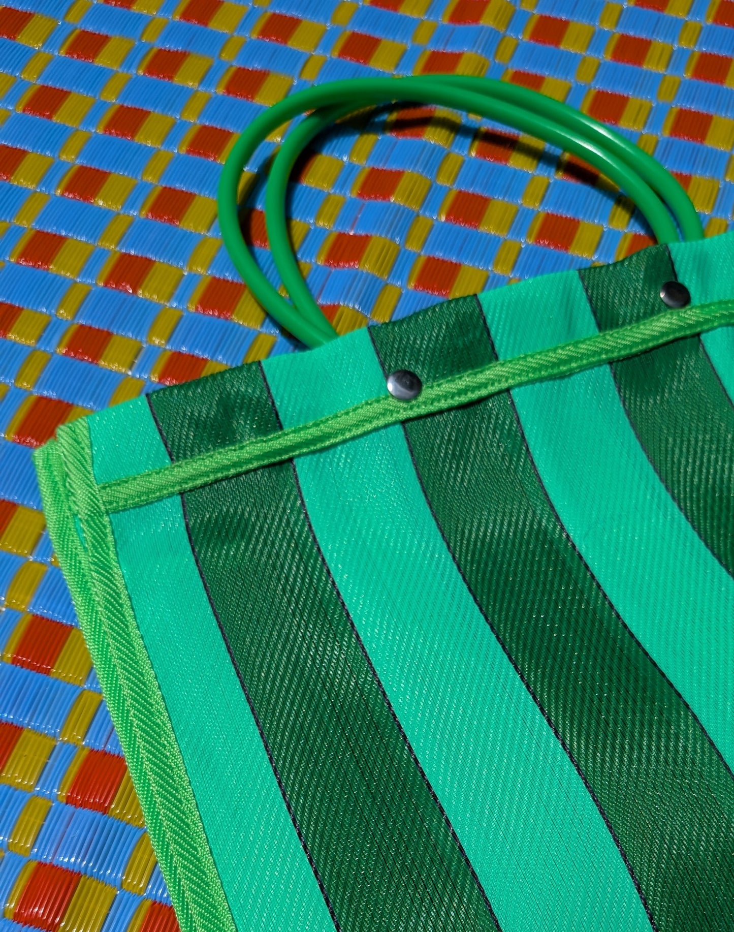 Recycled deckchair stripes shopper