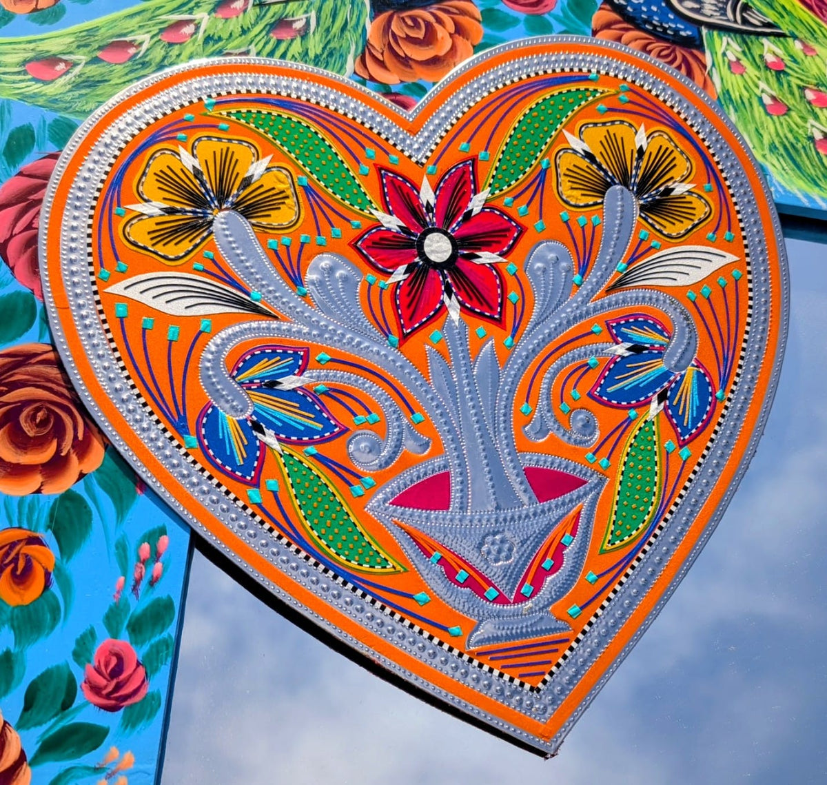 Mughal floral heart plaque