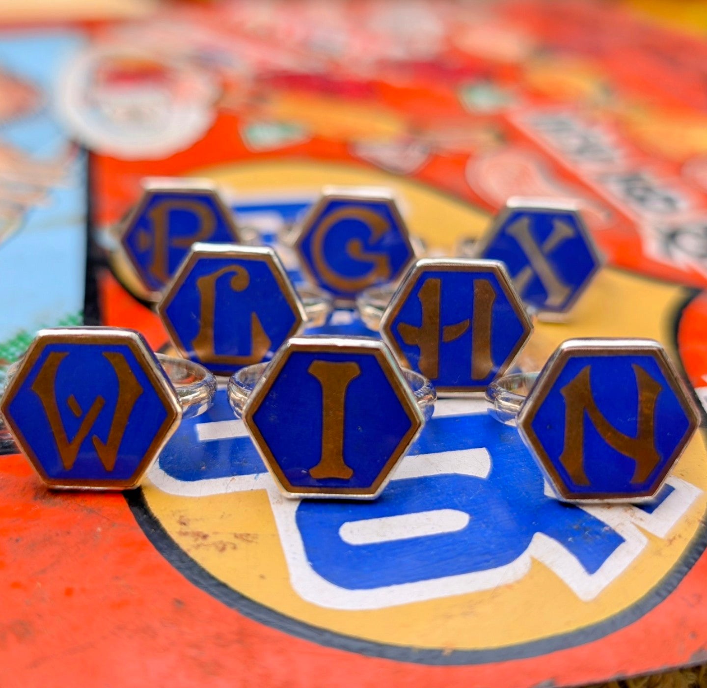 vintage initial rings
