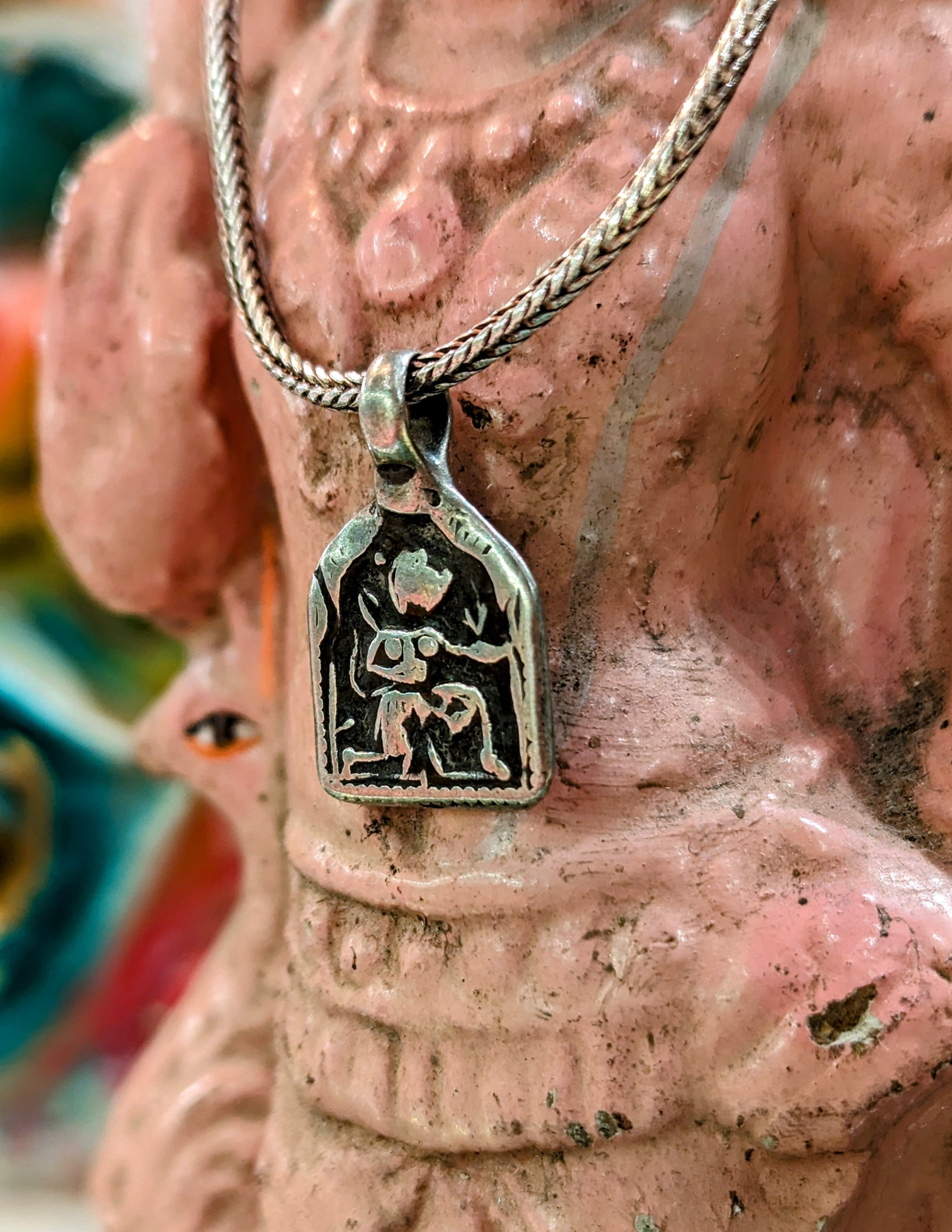 Antique Indian god amulet pendants - Hanuman