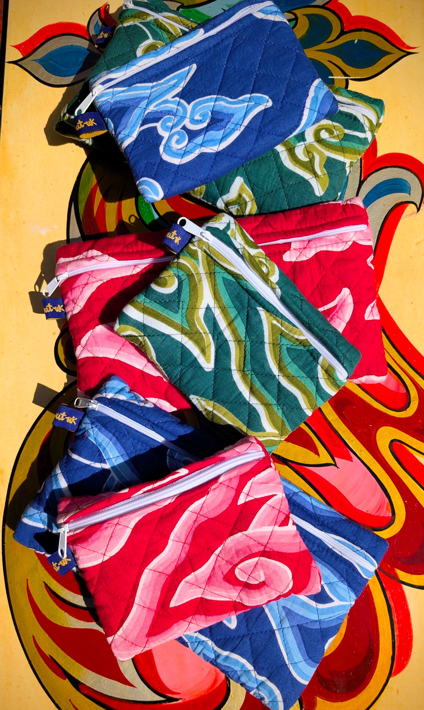 Clouds quilted pouch